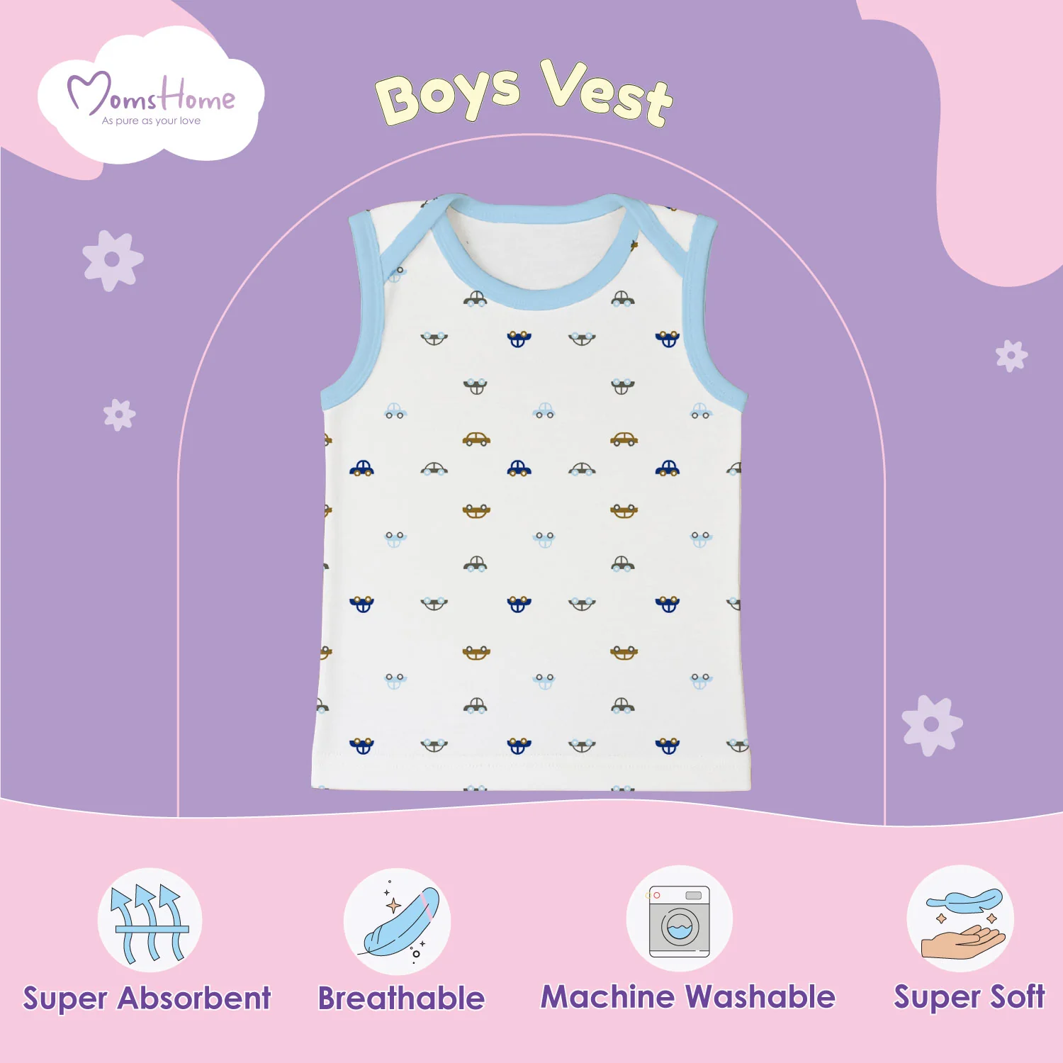 Baby Vest for Boys & Girls | Organic Cotton Baby Top For Newborns, Infants & Toddlers | Pack of 2 - Image 7
