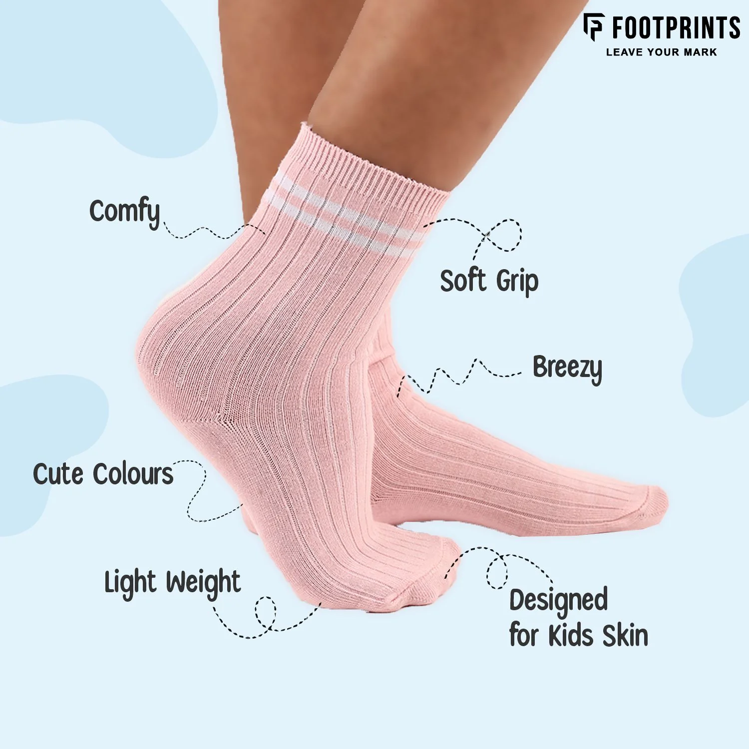 Bamboo Anti-Odour Ribbed Socks for Kids| Anti-Bacterial | Smell Free & Breathable | Hypoallergenic | Moisture-Wicking | Pack of 3 - Image 7
