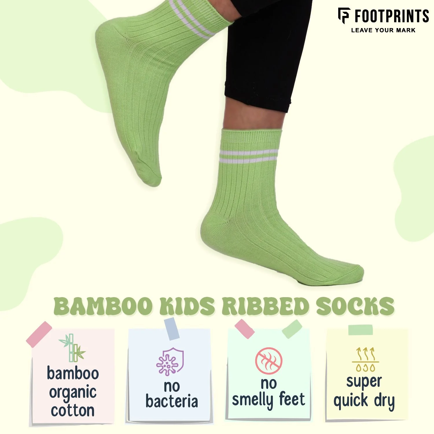 Bamboo Anti-Odour Ribbed Socks for Kids| Anti-Bacterial | Smell Free & Breathable | Hypoallergenic | Moisture-Wicking | Pack of 3 - Image 8