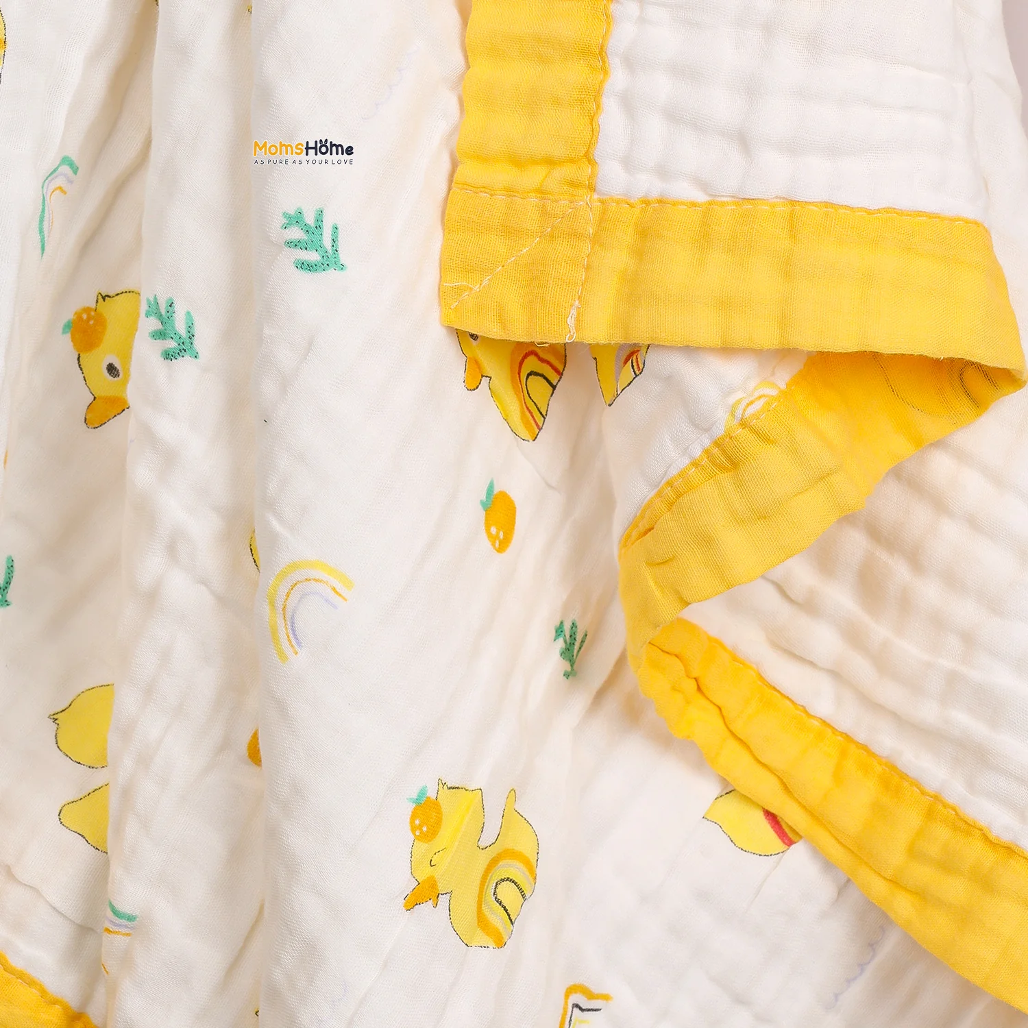 Baby 6 Layer Muslin Blanket Cum Towel | 100X100 CM | 0-3 Years | Pack of 1 - Image 11