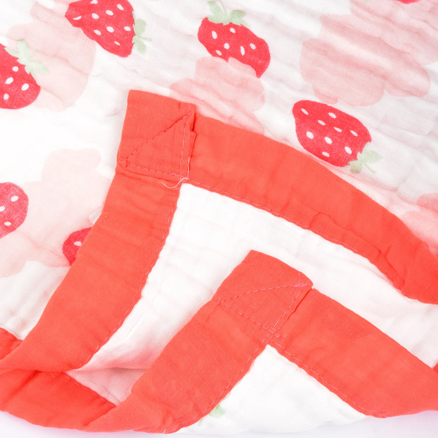 Baby Muslin Blanket 6 Layer - 100X100 CM - Pack Of 1 Strawberry - Image 3