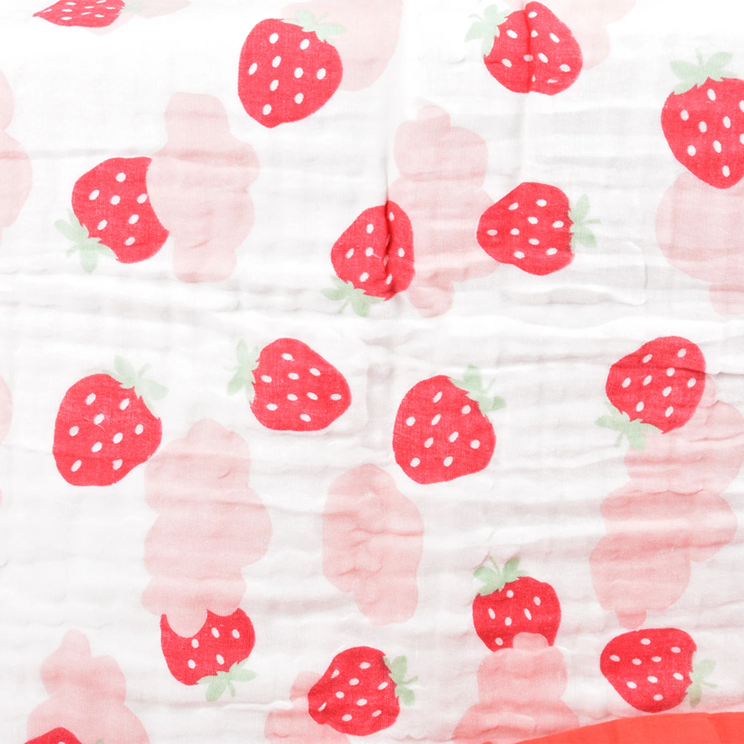 Baby Muslin Blanket 6 Layer - 100X100 CM - Pack Of 1 Strawberry - Image 4