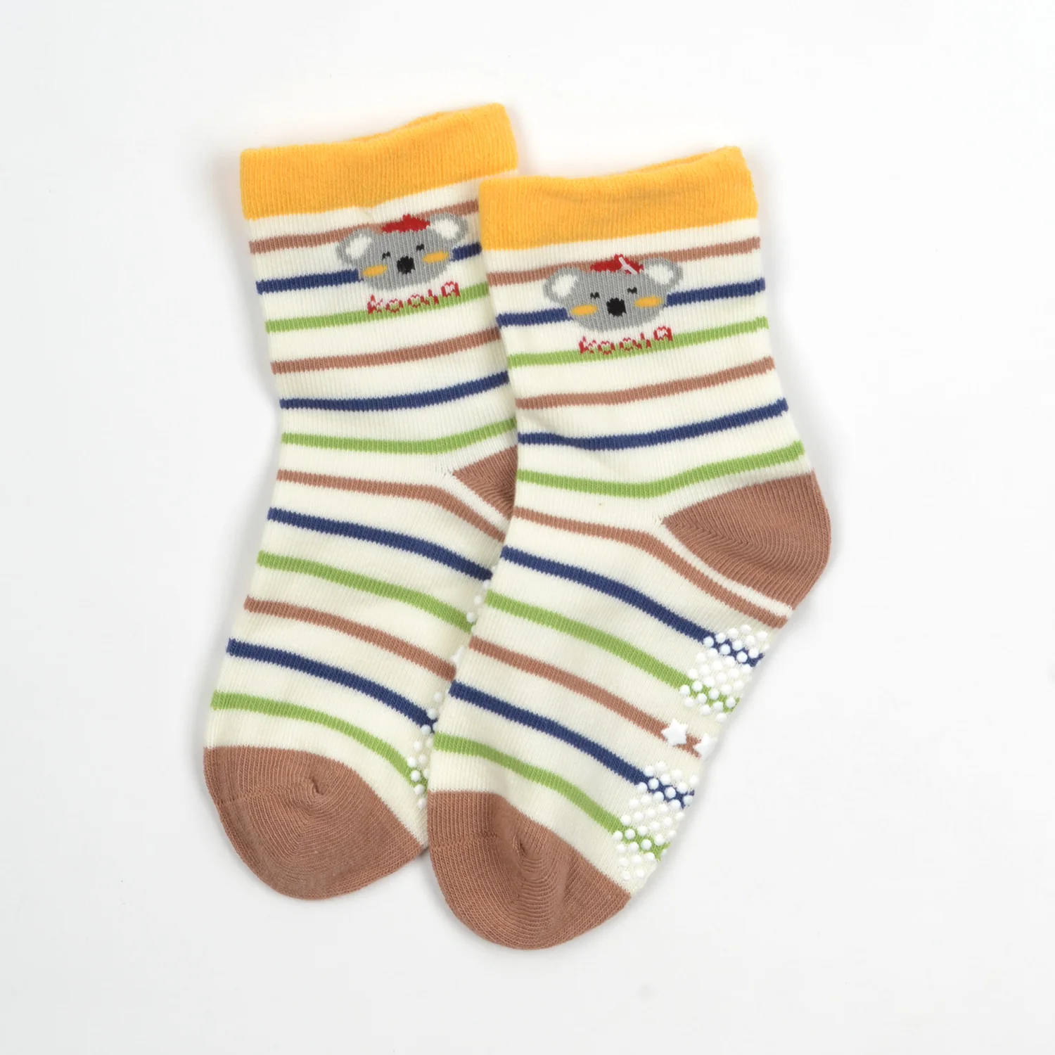 Baby Organic Cotton Antiskid Cute Detailed Socks - Multi Colour - Pack of 3 - Image 4