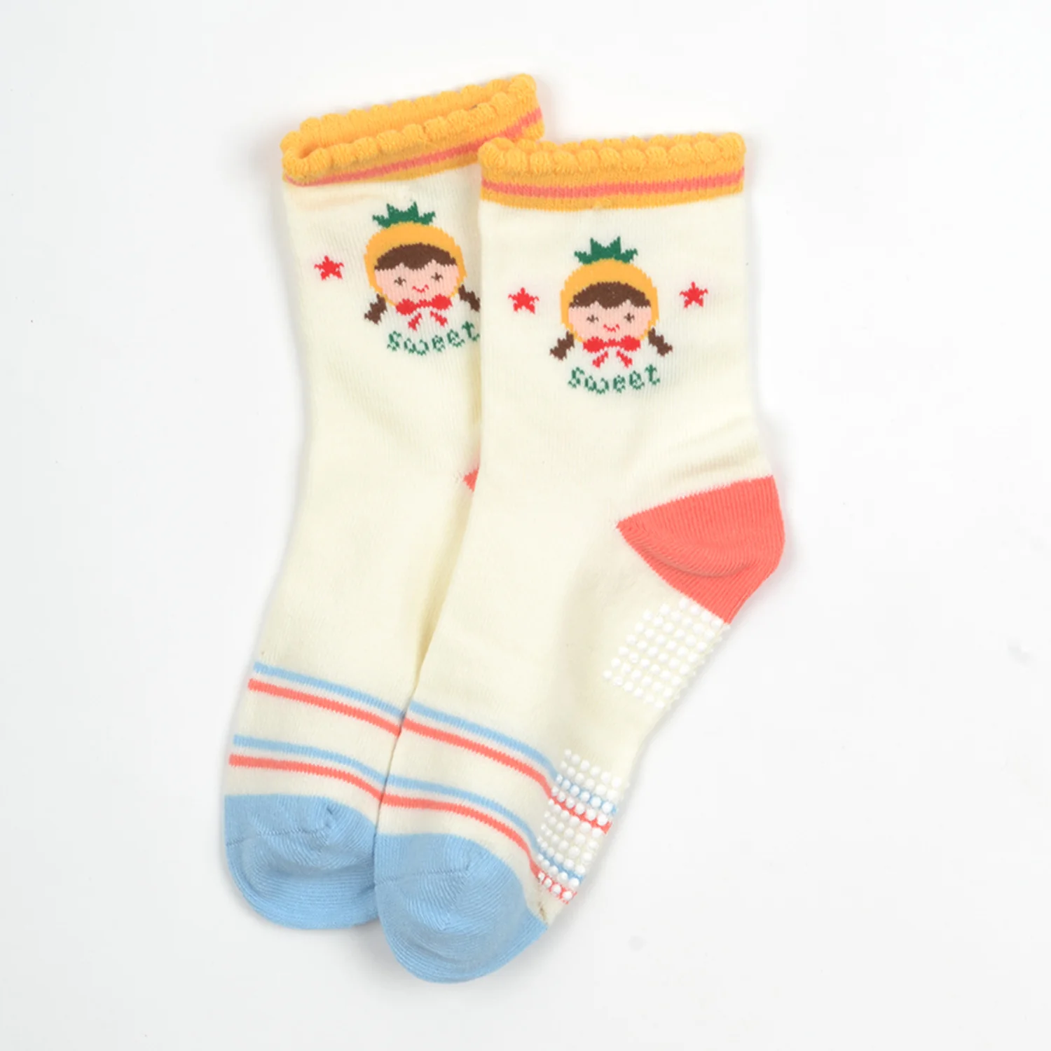 Baby Organic Cotton Antiskid Cute Detailed Socks - Multi Colour - Pack of 3 - Image 3