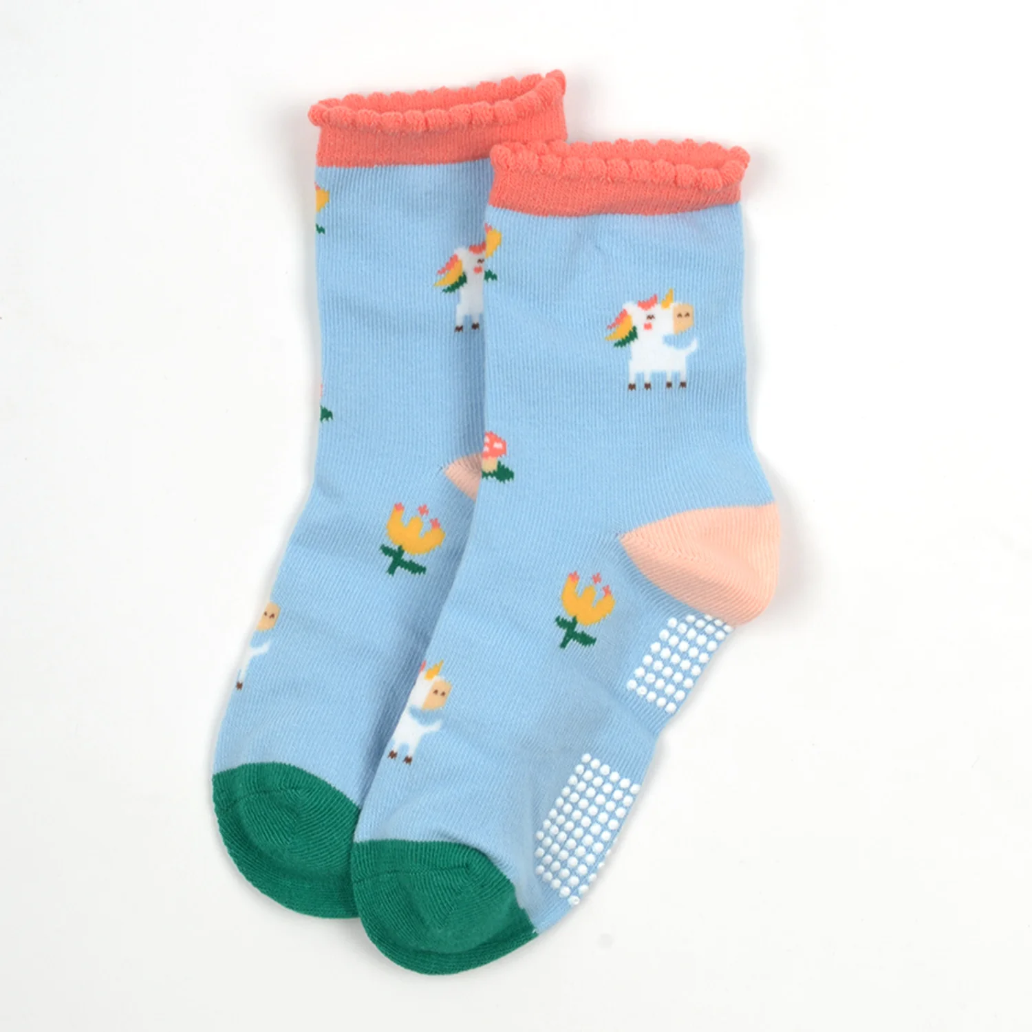 Baby Organic Cotton Antiskid Cute Detailed Socks - Multi Colour - Pack of 3 - Image 4
