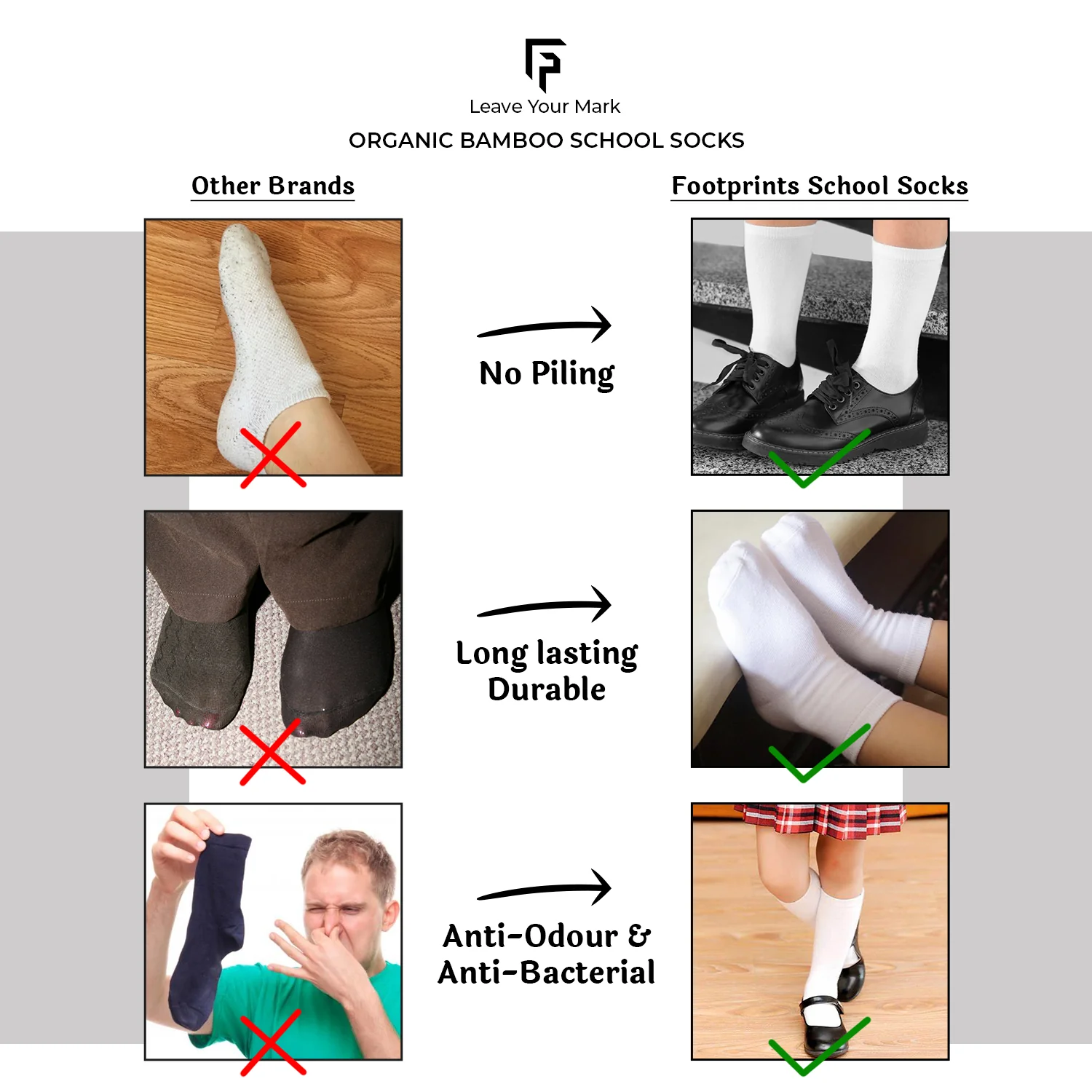 Kids Organic Cotton School Socks - Unisex - Calf length- Pack of 3 (Black)- Extra soft and Breathable - Image 7