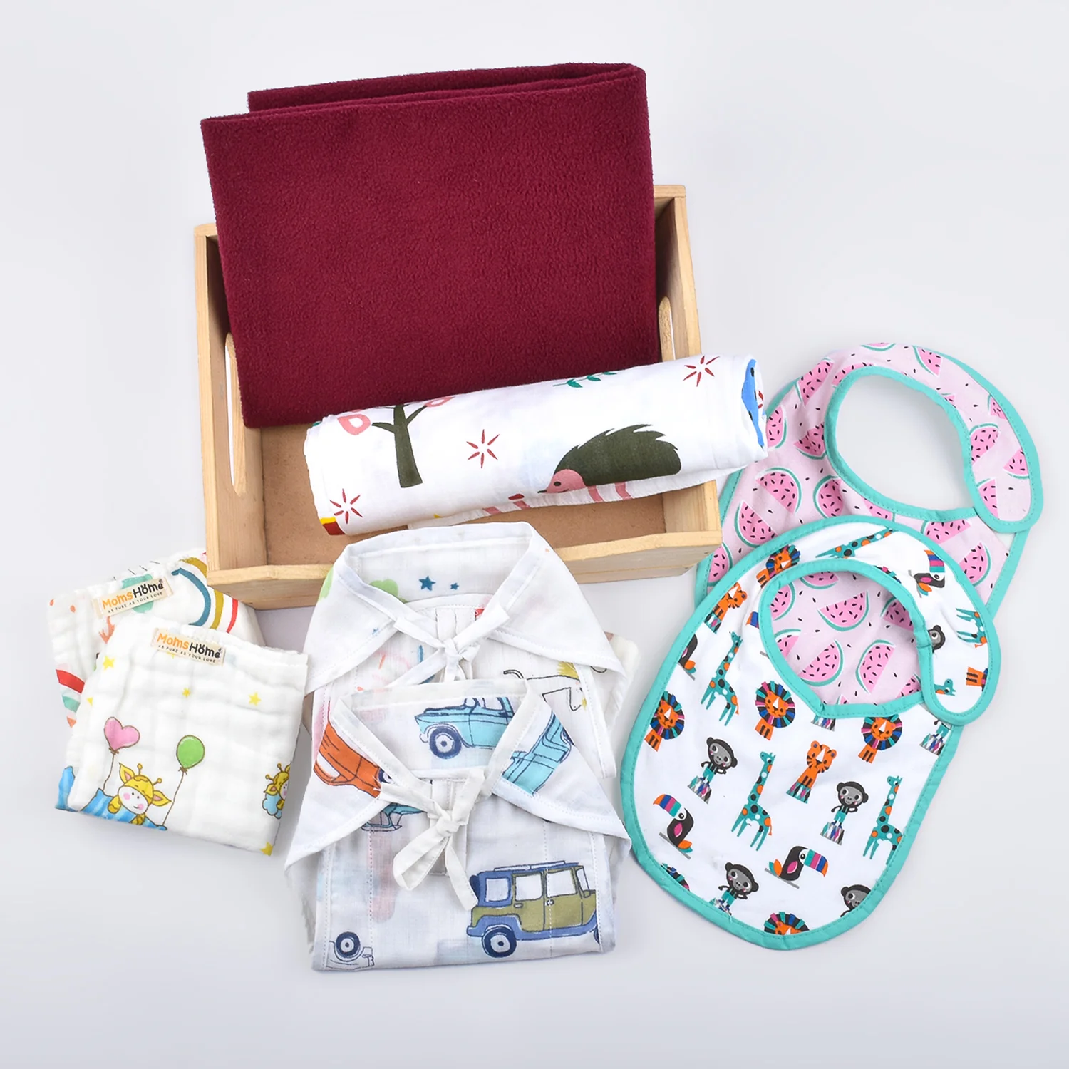 Baby Unisex  Cotton Nappy Time Combo - Multicolor -8 Items - Image 2