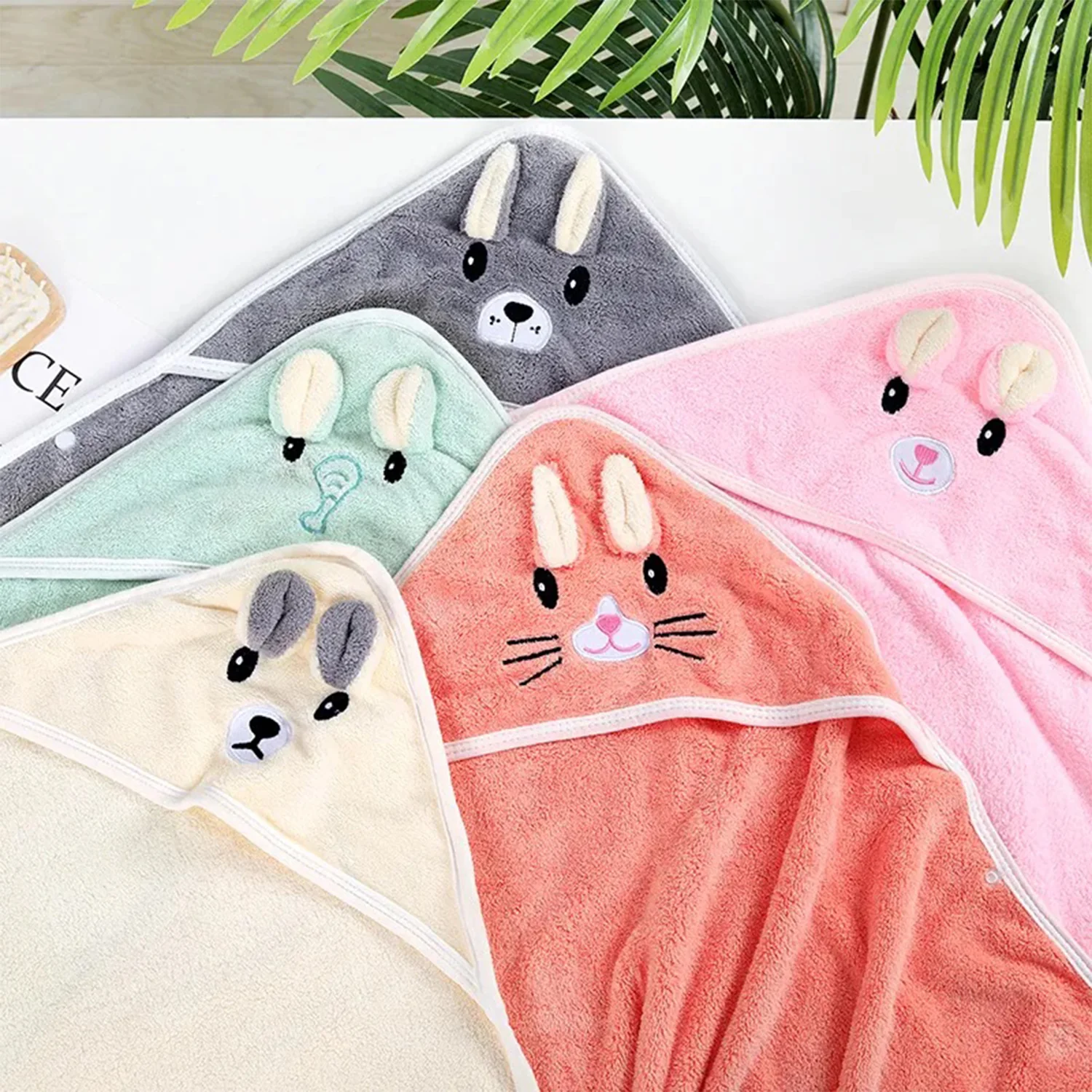 Designer Hooded Bath Towel | Pink - Image 10