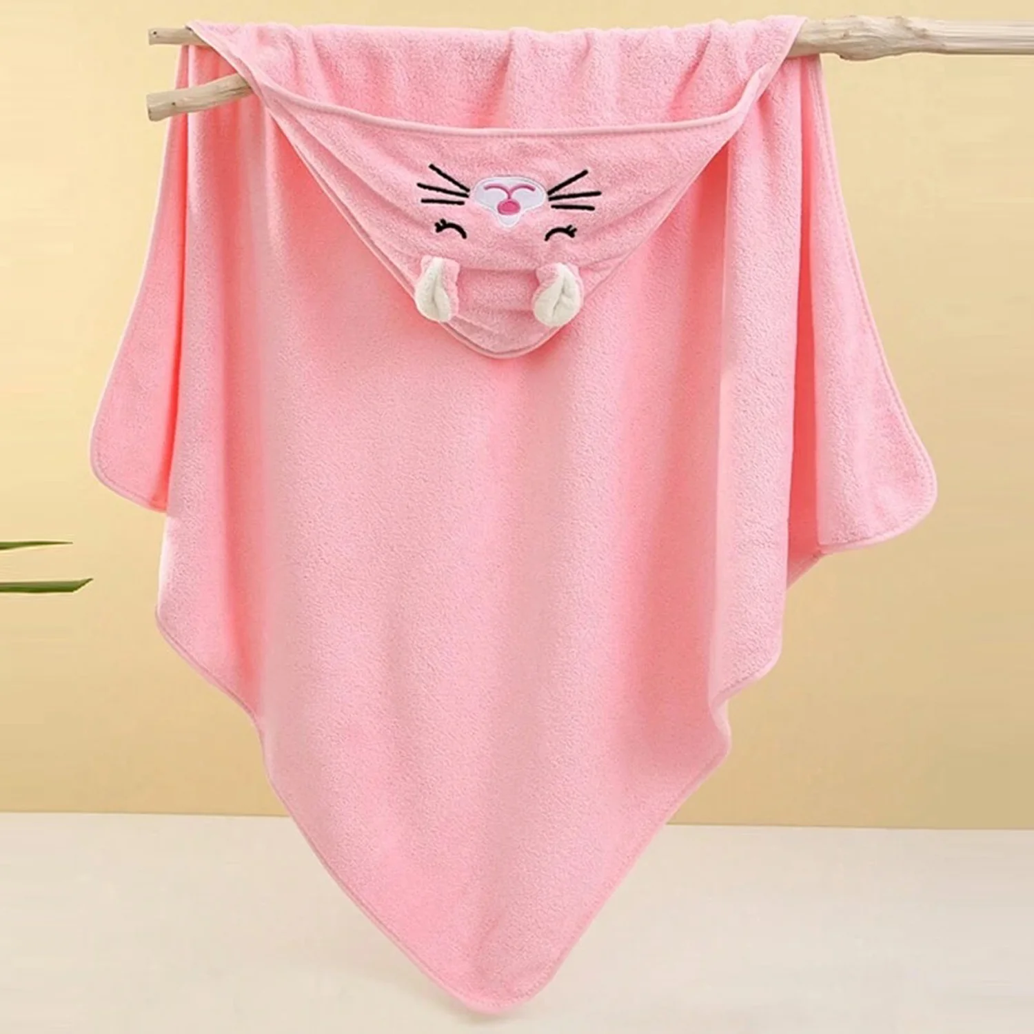 Designer Hooded Bath Towel | Pink - Image 3