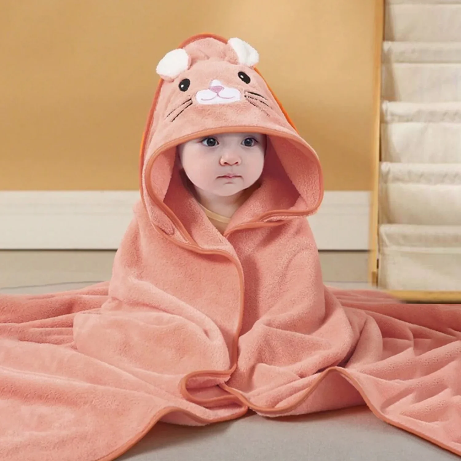 Designer Hooded Bath Towel | 80x80 Cm | 0-18 Months | Pack of 1 - Image 5