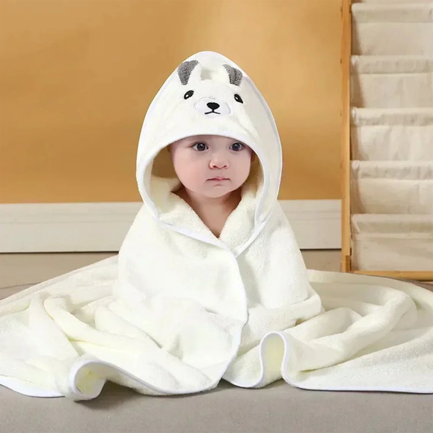 Designer Hooded Bath Towel | 80x80 Cm | 0-18 Months | Pack of 1 - Image 6