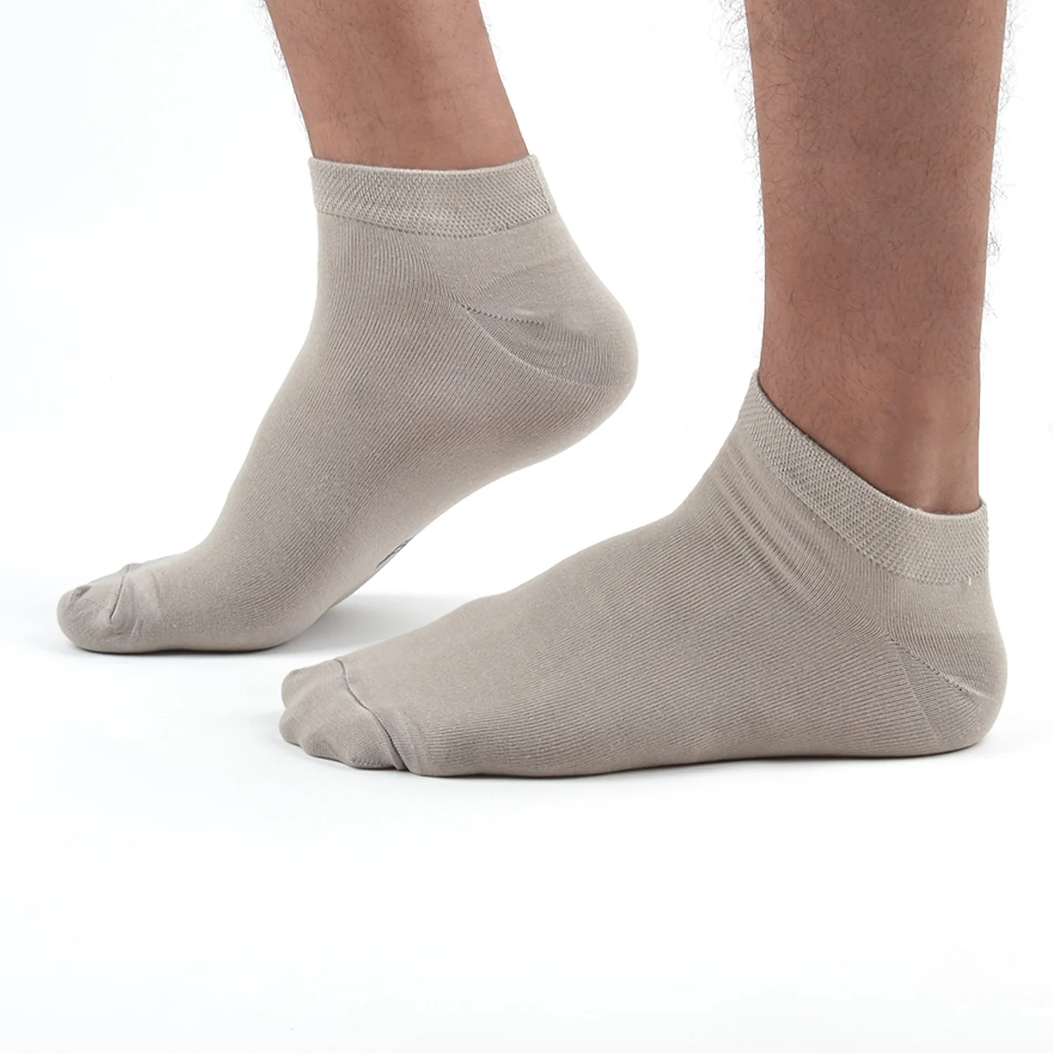 FOOTPRINTS Unisex Solid Cotton Ankle-Length Socks -Pack Of 3 Grey - Image 3