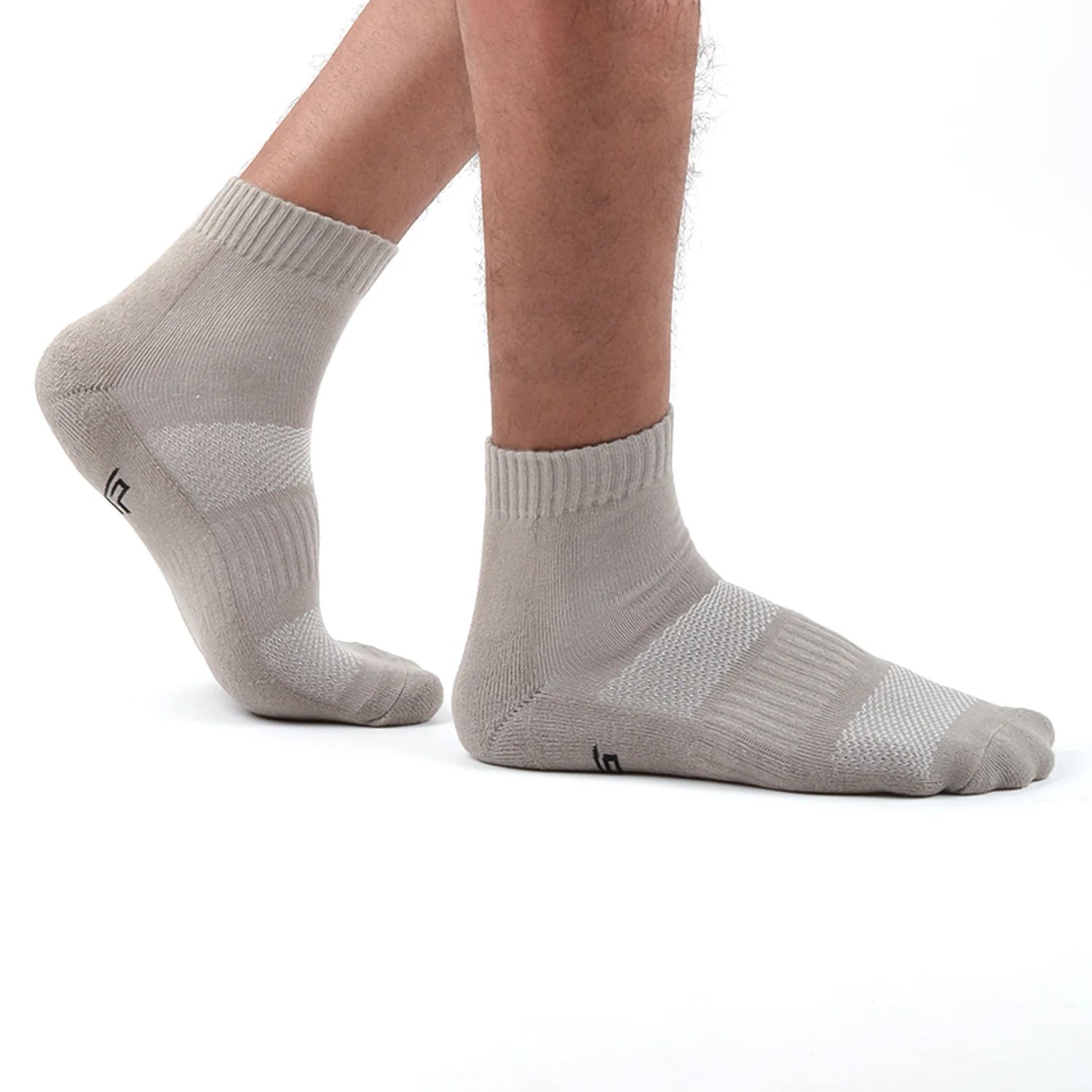 FOOTPRINTS Unisex Solid Cotton Ankle Terry -Length Socks -Pack Of 1 |GREY| - Image 3