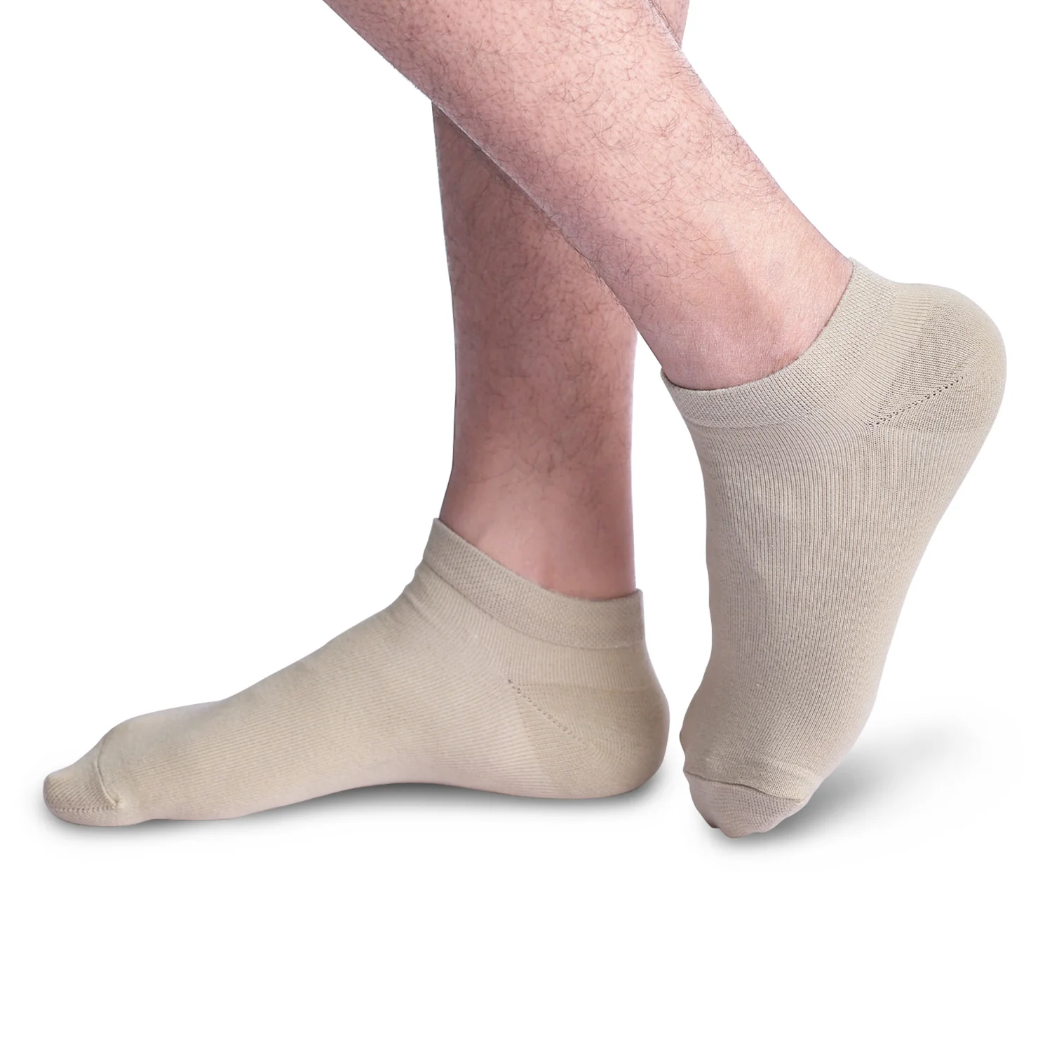 FOOTPRINTS Unisex Solid Cotton Ankle-Length Socks -Pack Of 1 Beige - Image 5