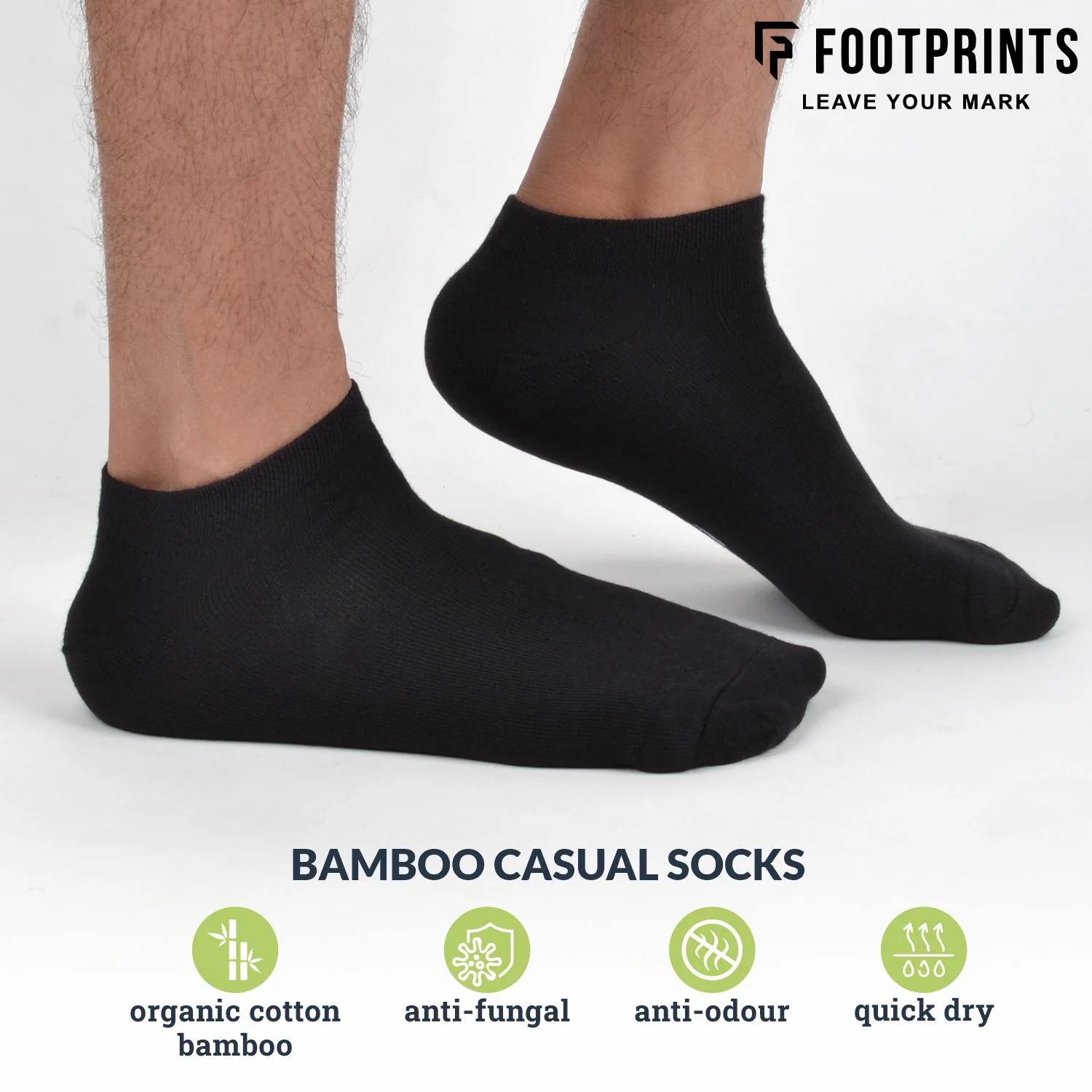 FOOTPRINTS Unisex Solid Cotton Ankle-Length Socks -Pack Of 1 Grey - Image 7