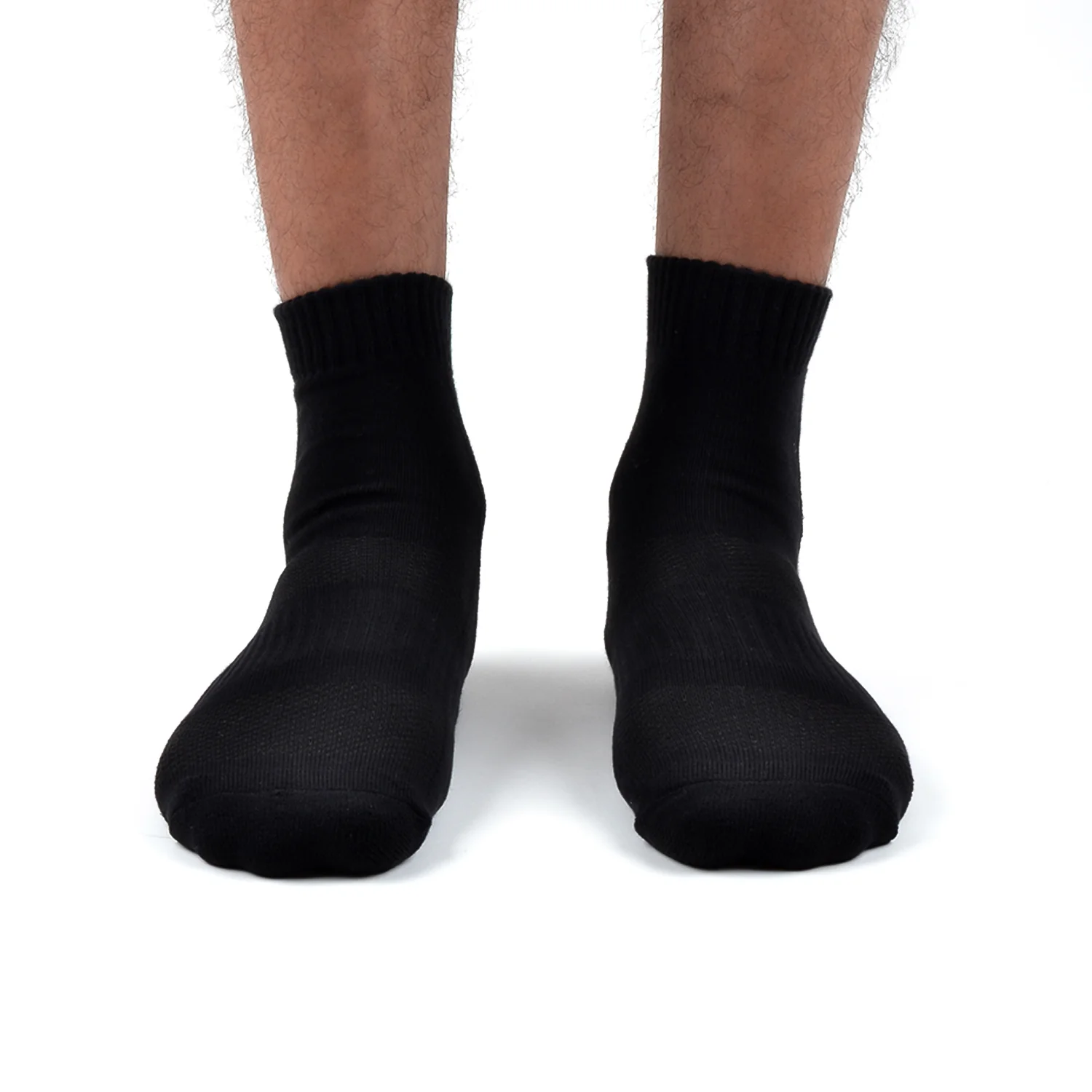 FOOTPRINTS Unisex Solid Cotton Ankle Terry -Length Socks -Pack Of 1 |BLACK| - Image 2