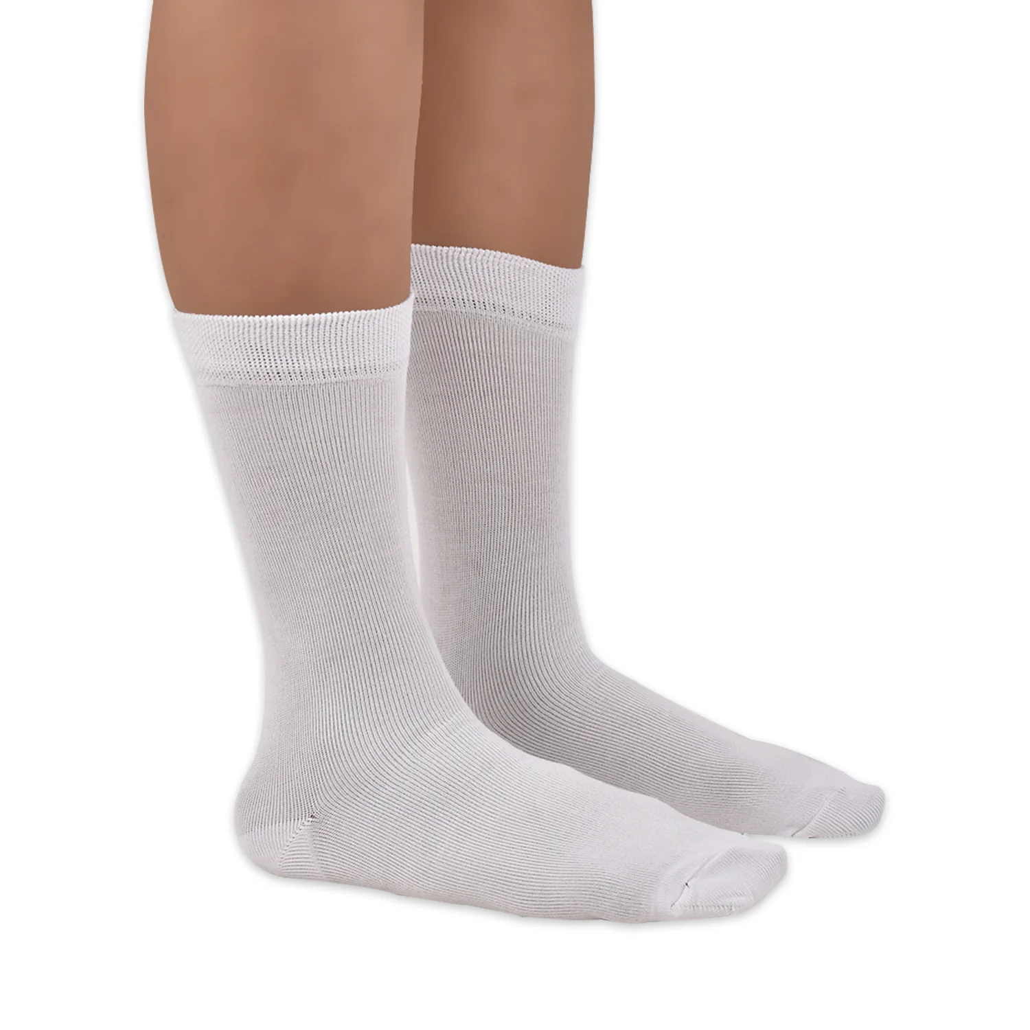 Kids Organic Cotton School Socks - Unisex - Calf length- Pack of 5 (White)- Extra soft and Breathable - Image 4