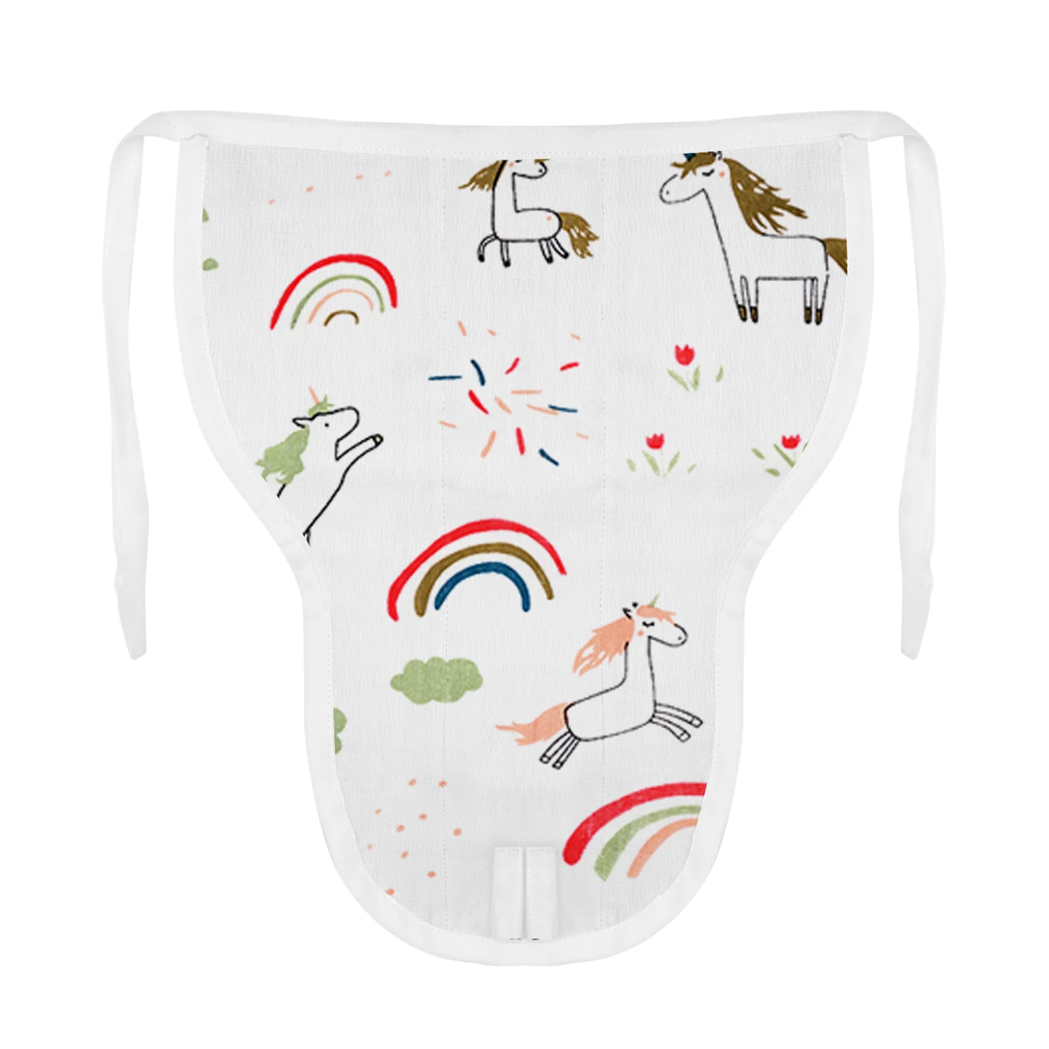 Moms Home Baby Unisex Organic Cotton Muslin Jhabla & Nappy | Unicorn | Set of  1 - Image 3