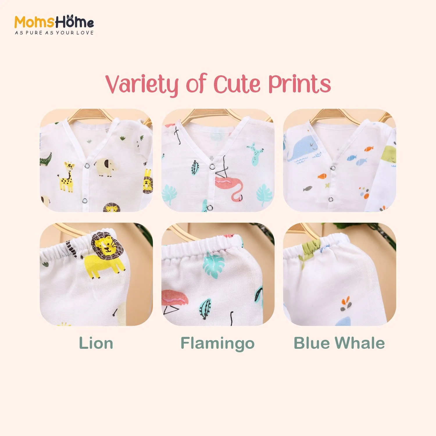 Baby Unisex Organic Cotton Muslin Full Sleeves Jhabla & Payjama | Flamingo | Set of 1 - Image 13