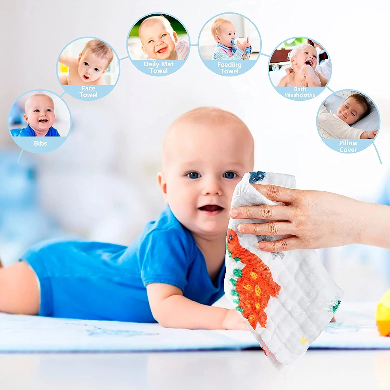 Newborn Baby Unisex Cotton essential Combo - Multicolor - 0-6 Months - 9 Items - Image 4
