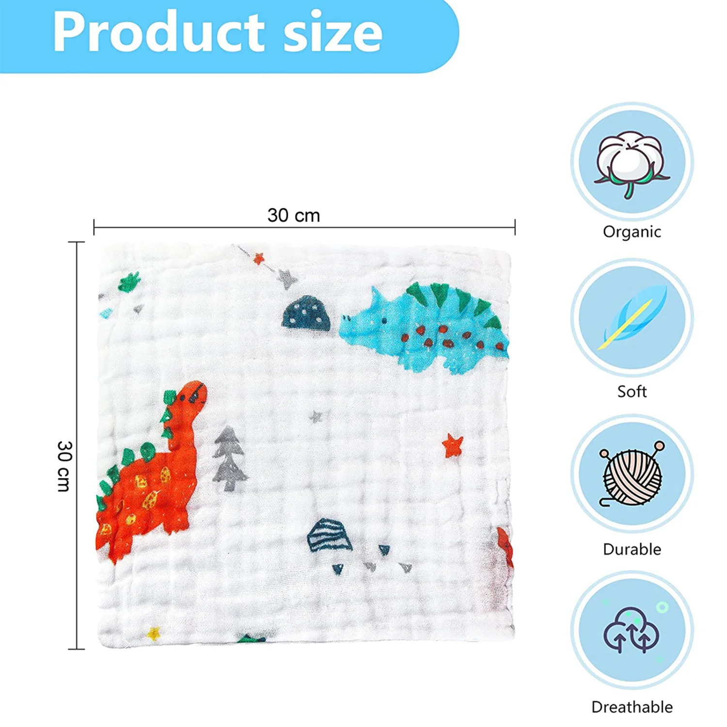 Newborn  Unisex Baby Muslin essential Combo - Multicolor  - 5 Items - Image 3