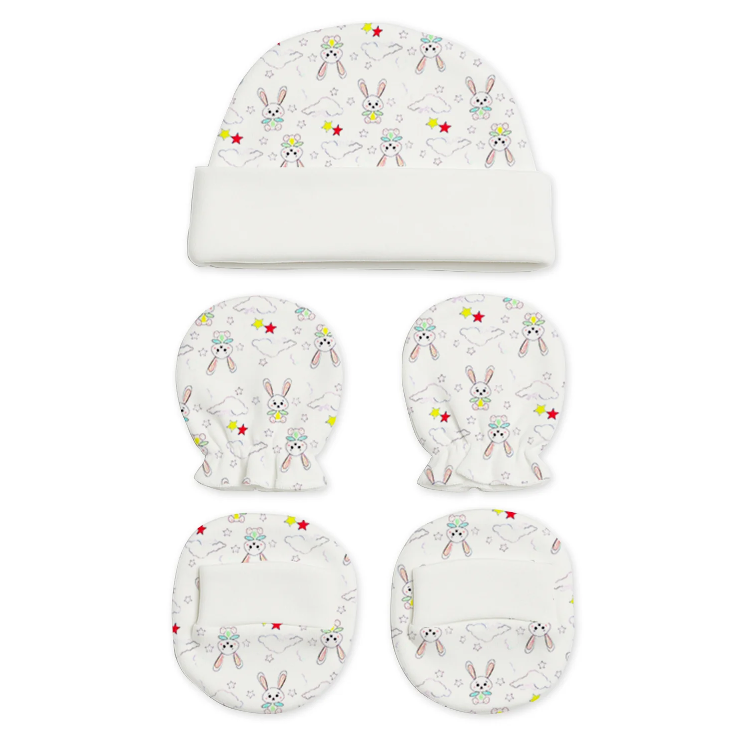 Designer Cap Mitten Bootie Set For New Born Baby | 0-3 Months | Pack of 1 - Image 4