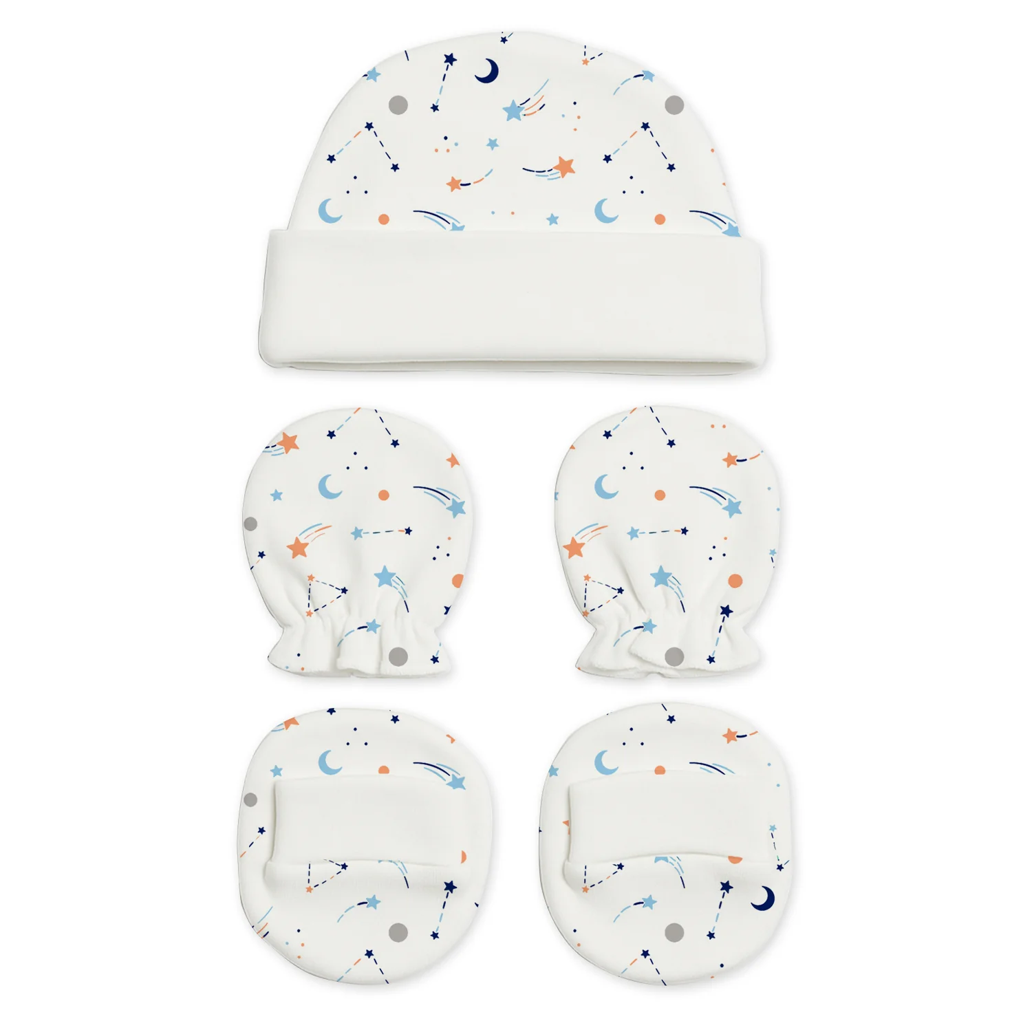 Designer Cap Mitten Bootie Set For New Born Baby | 0-3 Months | Pack of 1 - Image 5