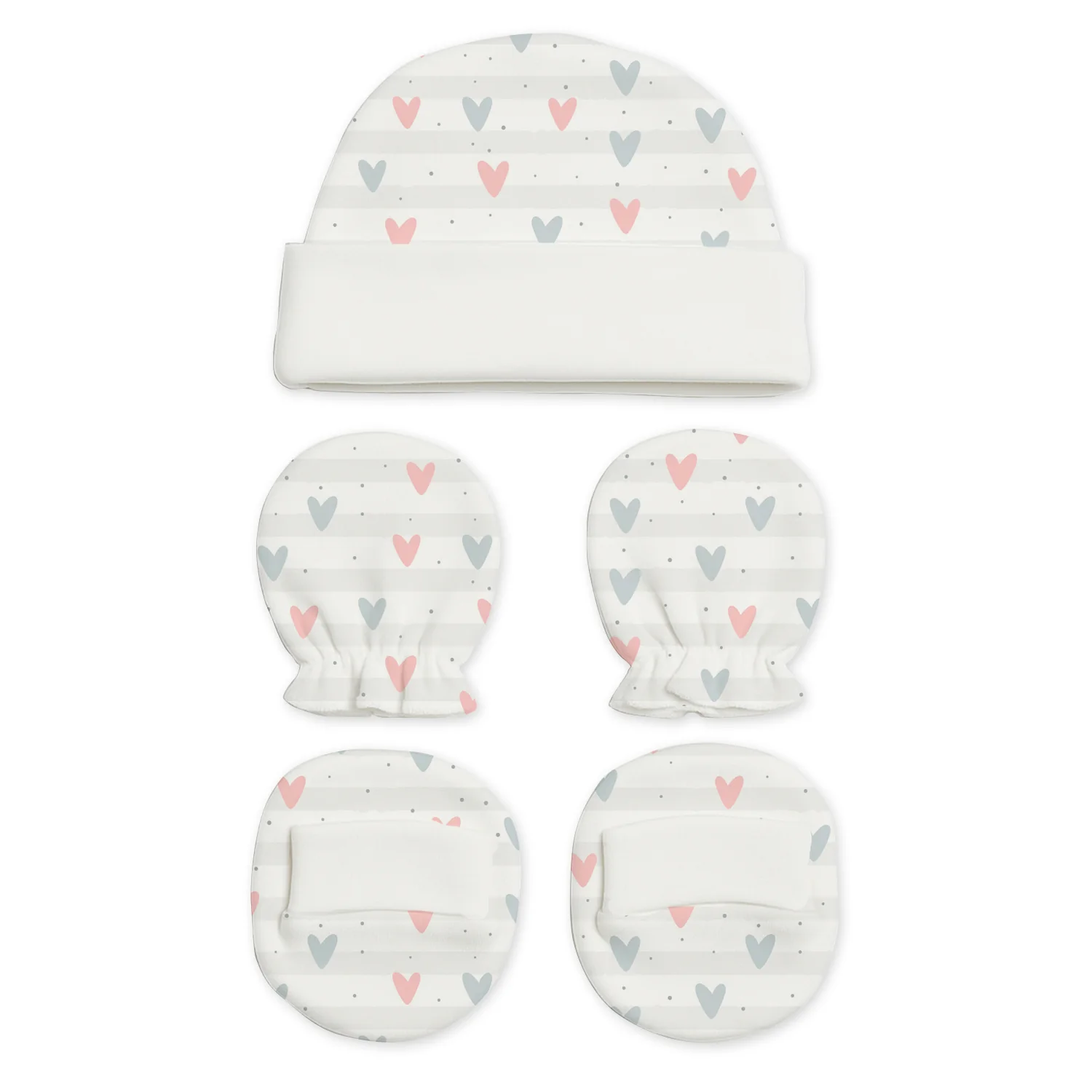 Designer Cap Mitten Bootie Set For New Born Baby | 0-3 Months | Pack of 1 - Image 7