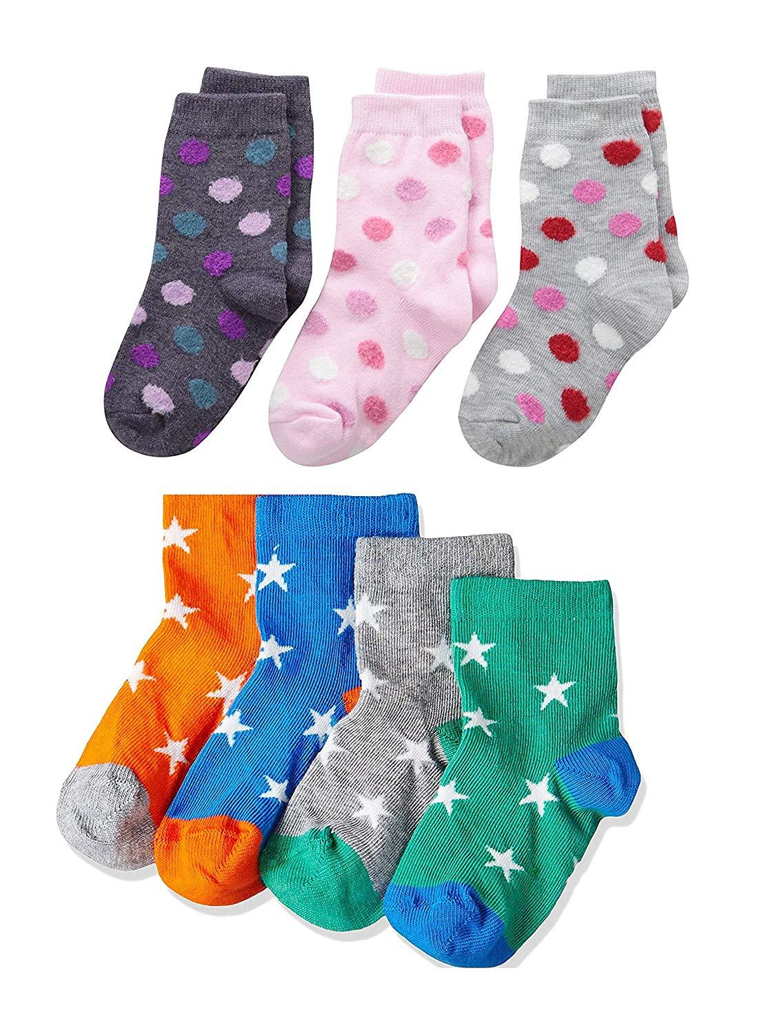 FOOTPRINTS Baby Boy's Big Dot and Star Print Organic Cotton Socks (3-5 Years, Multicolour) - Pack of 7 - Image 2