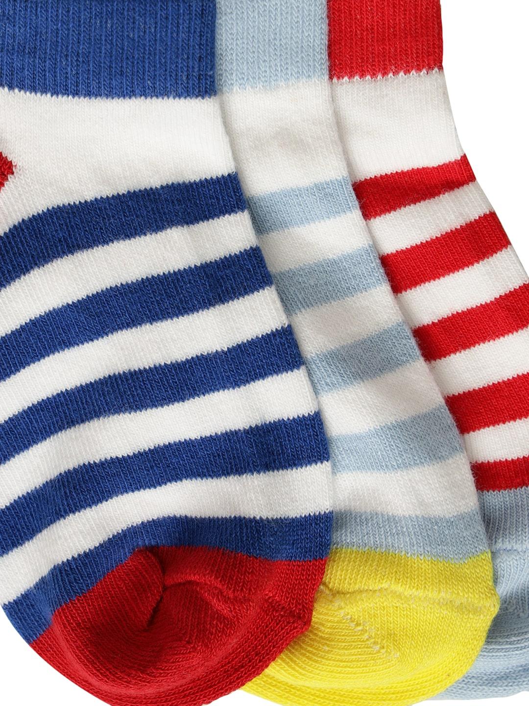 FOOTPRINTS Baby's Organic Colourful Stripes Cotton Socks (12-30 Months) -Pack of 3 Pairs - Image 2