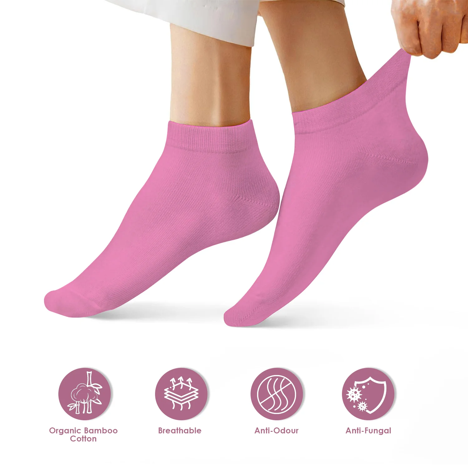 Footprints Bamboo Ankle Casual Socks | Odor-Free & Breathable | Extra soft | Anti-bacterial | Sports Hiking Casual Wear Running Socks for Women | Multicolor | Pack of 3 - Image 2