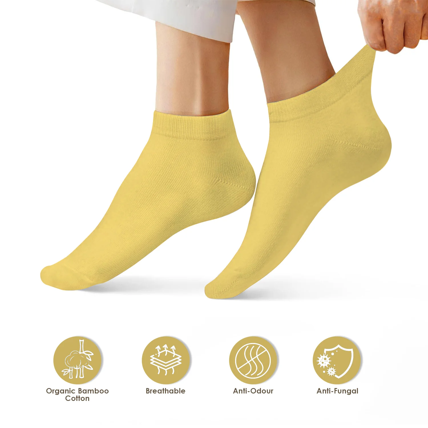 Footprints Bamboo Ankle Casual Socks | Odor-Free & Breathable | Extra soft | Anti-bacterial | Sports Hiking Casual Wear Running Socks for Women | Multicolor | Pack of 3 - Image 6