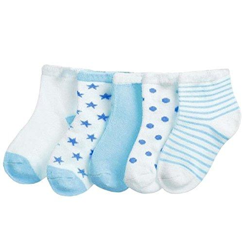 FOOTPRINTS Organic cotton Baby Boy Girls Kids Socks-12-30 Months - Pack of 8 Pairs -P3 Stripes &amp; P5 Blue - Image 3