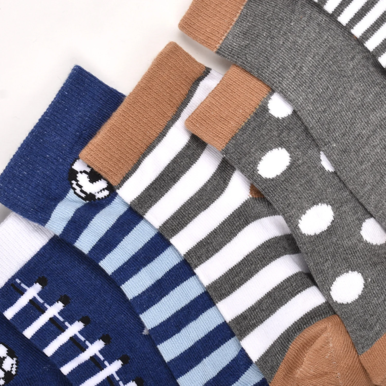 Footprints Super Soft Organic Cotton Kids  Socks|Blue Baseball & Grey strips |12-24 Months | Pack of 7 - Image 2