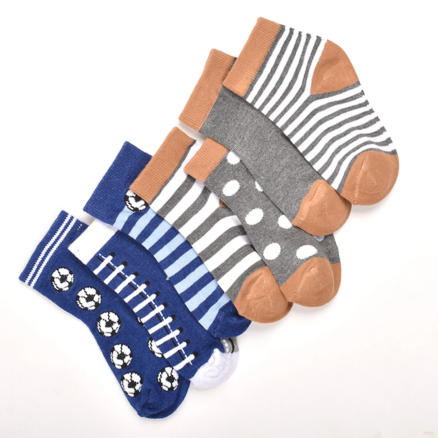 Footprints Super Soft Organic Cotton Kids  Socks|Blue Baseball & Grey strips |12-24 Months | Pack of 7 - Image 3