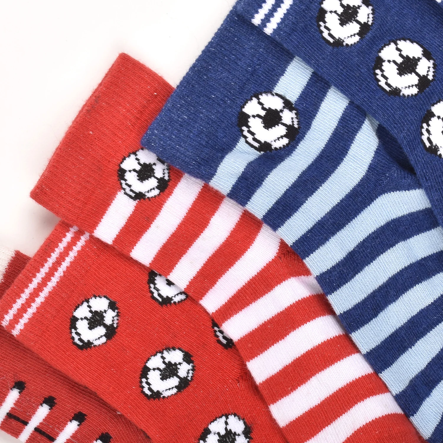 Footprints Super Soft Organic Cotton Kids  Socks | Blue Baseball & Red Baseball |12-24 Months | Pack of 6 - Image 3