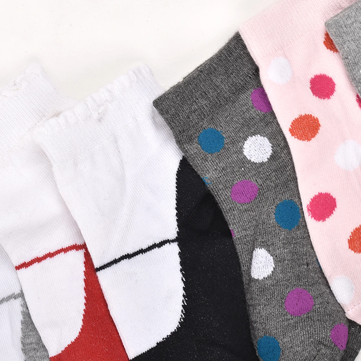 Footprints Super Soft Organic Cotton Kids  Socks | Fold & Big Dot|12-24 Months | Pack of 6 - Image 3