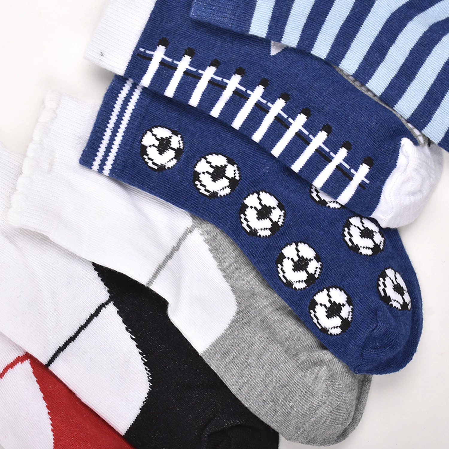 Footprints Super Soft  Organic Cotton Kids Socks | Fold & Blue Baseball |12-24 Months| Pack of 6 - Image 3