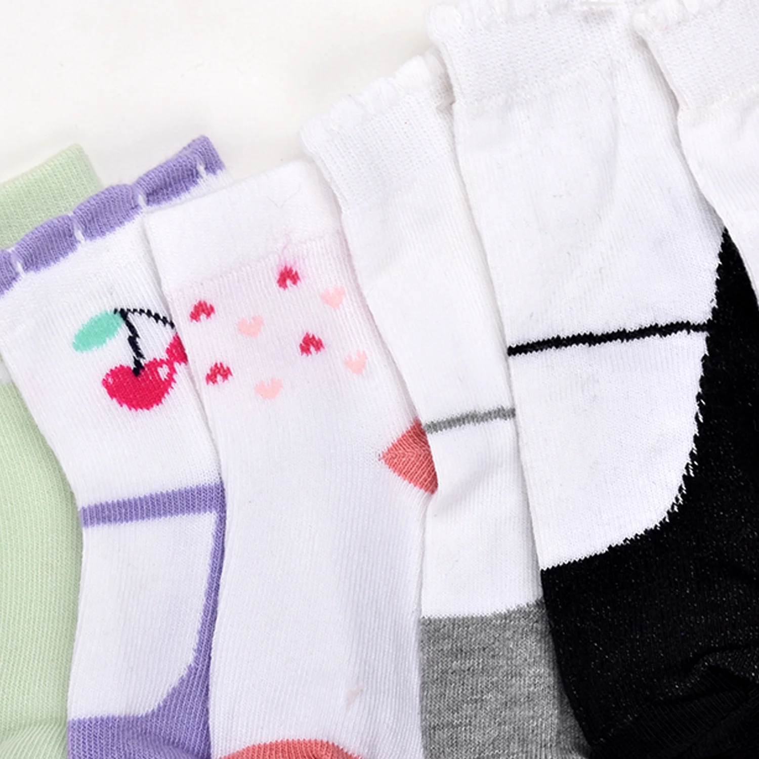Footprints Super Soft Organic Cotton Kids Socks | Fold & Strawberry | 12-24 Months | Pack of 6 - Image 2
