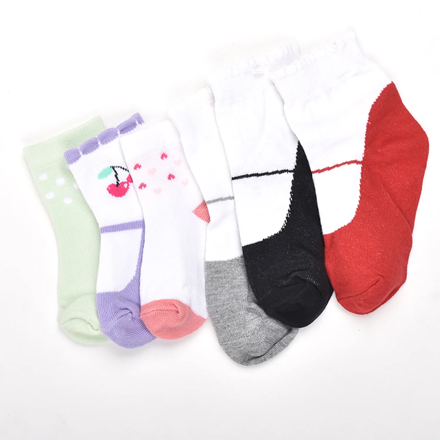 Footprints Super Soft Organic Cotton Kids Socks | Fold & Strawberry | 12-24 Months | Pack of 6 - Image 3