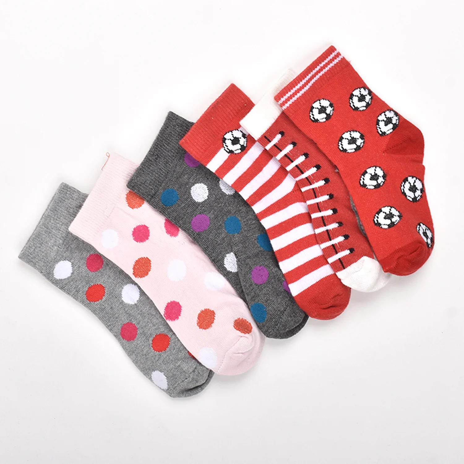 Footprints Super Soft Organic Cotton Kids  Socks | Red Baseball & Big Dot | 12-24 Months | Pack of 6 - Image 2