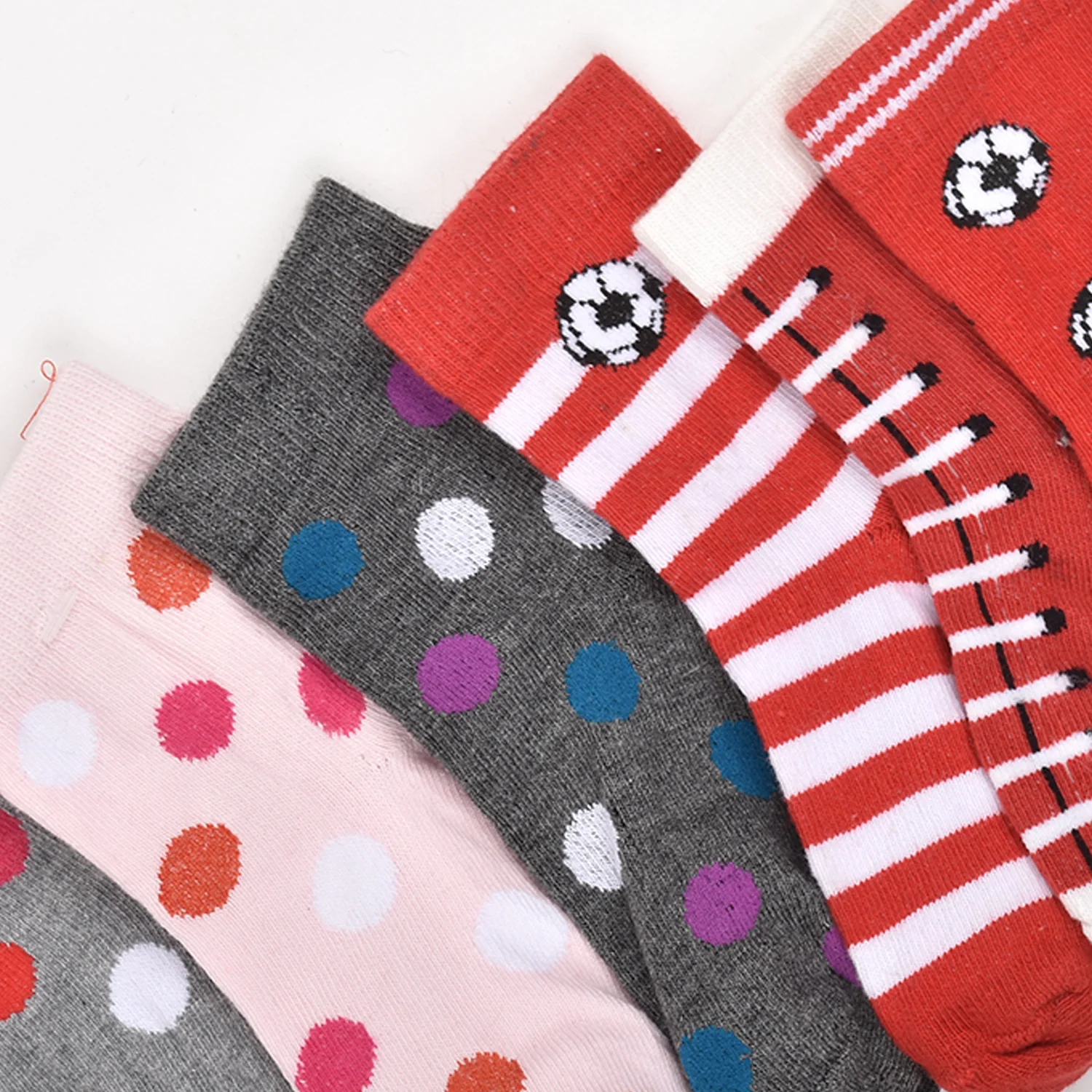 Footprints Super Soft Organic Cotton Kids  Socks | Red Baseball & Big Dot | 12-24 Months | Pack of 6 - Image 3