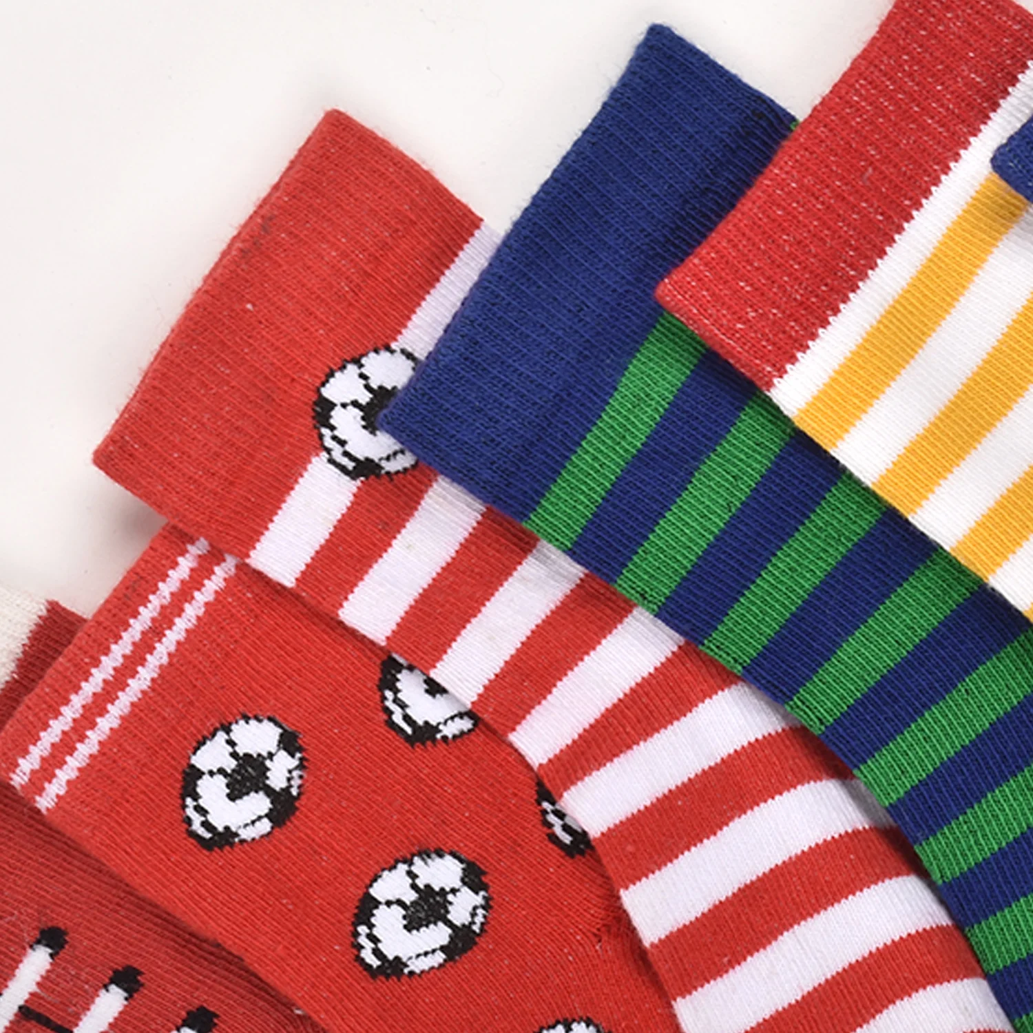 Footprints Super Soft Organic Cotton Kids  Socks | Red Baseball & Colorfull Stripes |12-24 Months| Pack of 6 - Image 2