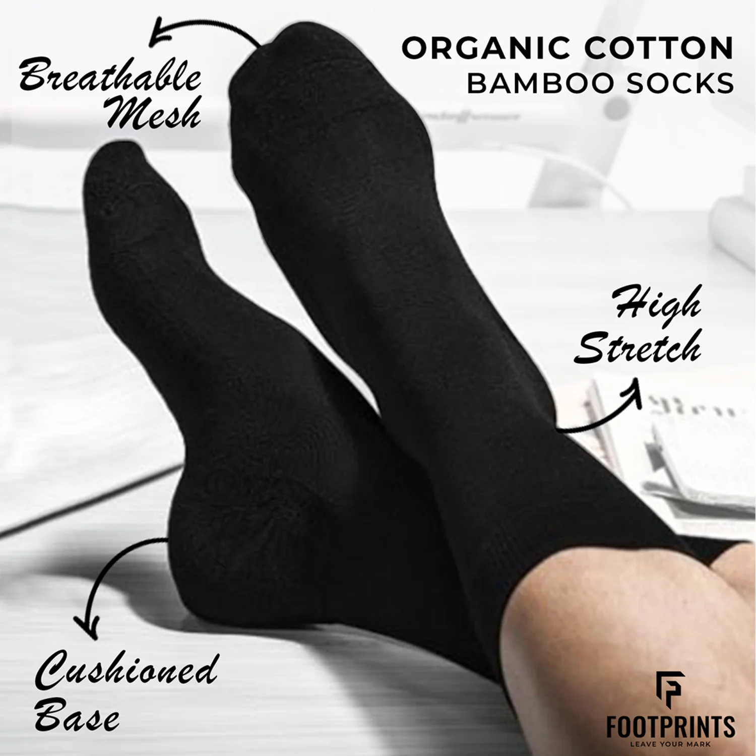 FOOTPRINTS Unisex Solid Cotton Ankle-Length Socks -Pack Of 3 - Image 6