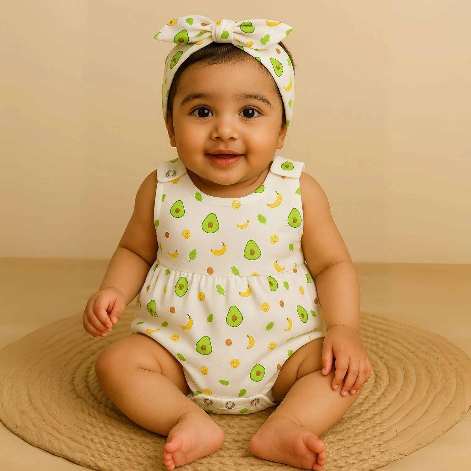 Girls Frock Style Onesie | Stylish Organic Cotton Baby Dress Bodysuit for Newborn & Infant Girls | Snap Button Romper for Babies | 0-6 Months | Pack of 2 - Image 2