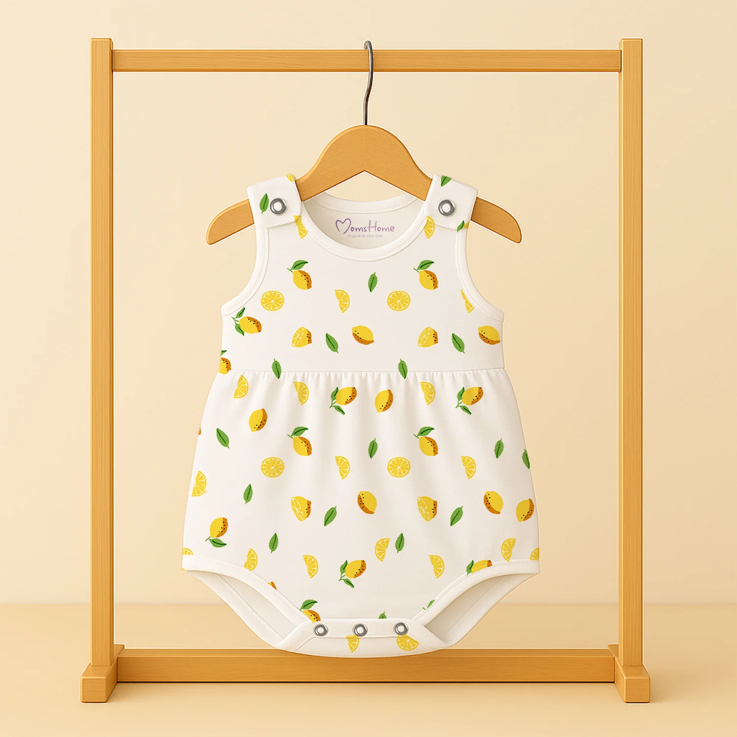 Girls Frock Style Onesie | Stylish Organic Cotton Baby Dress Bodysuit for Newborn & Infant Girls | Snap Button Romper for Babies | 0-6 Months | Pack of 2 - Image 4