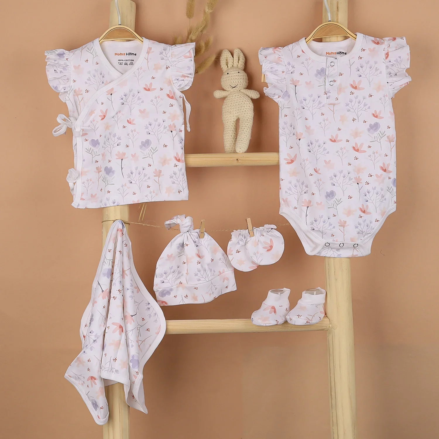 Hospital Kit for Newborn baby | Organic Cotton Gift Set | 9 Items | Blossom - Image 5