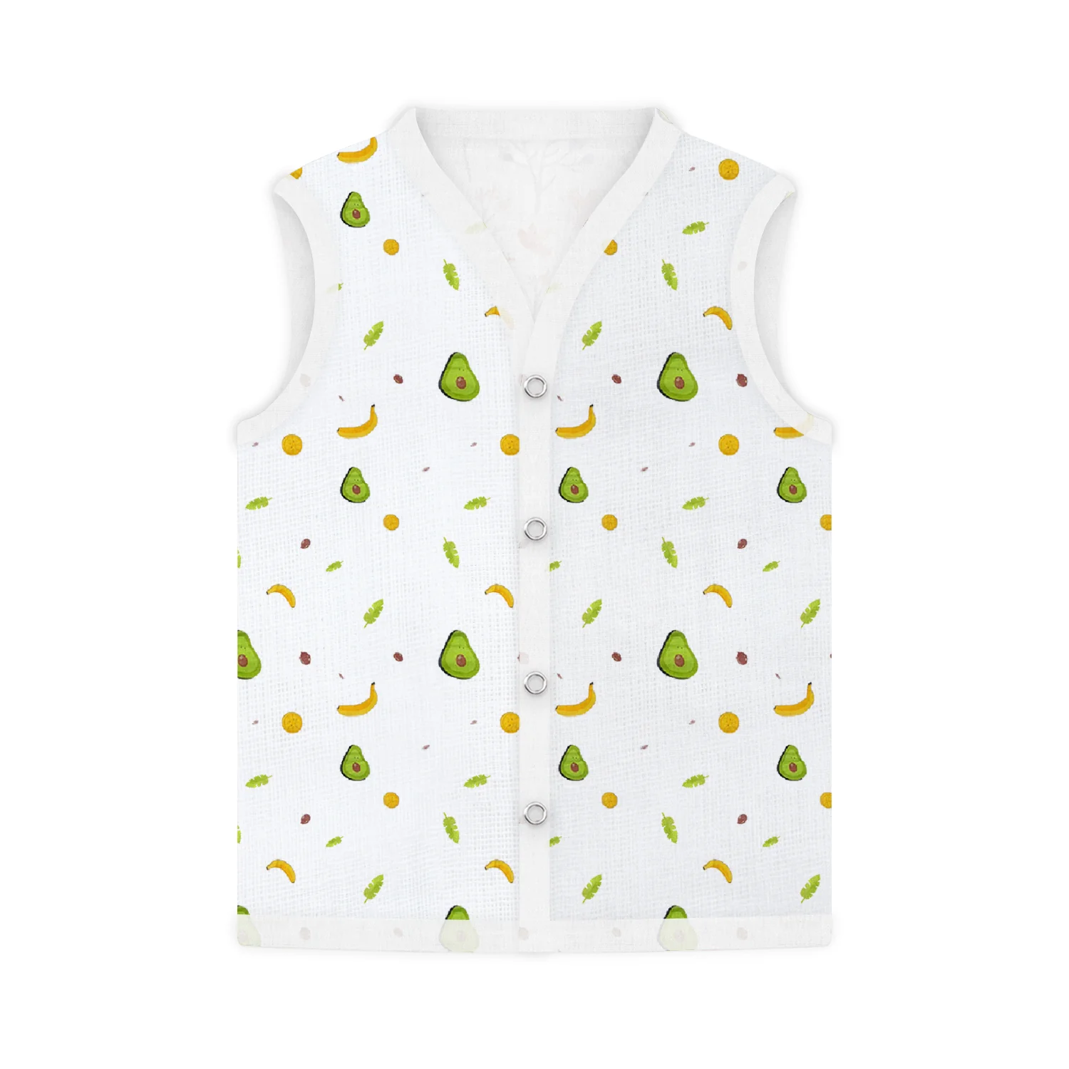 Jhabla and Nappy for New Born Baby | Baby Unisex Organic Cotton Muslin Jabla and Langot Set | Sleeveless Button Vest | Pack of 3 - Image 3
