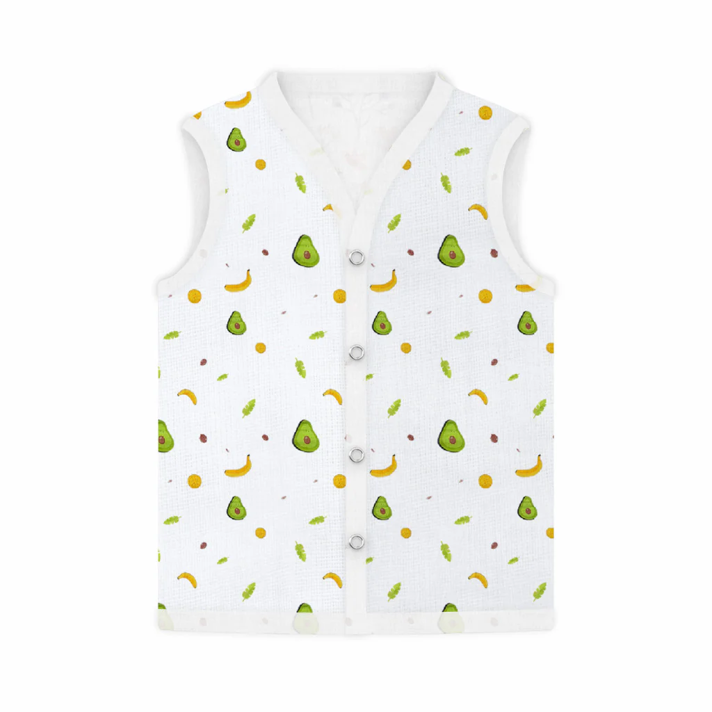 Jhabla and Nappy for New Born Baby | Baby Unisex Organic Cotton Muslin Jabla and Langot Set | Sleeveless Button Vest | Pack of 5 - Image 4