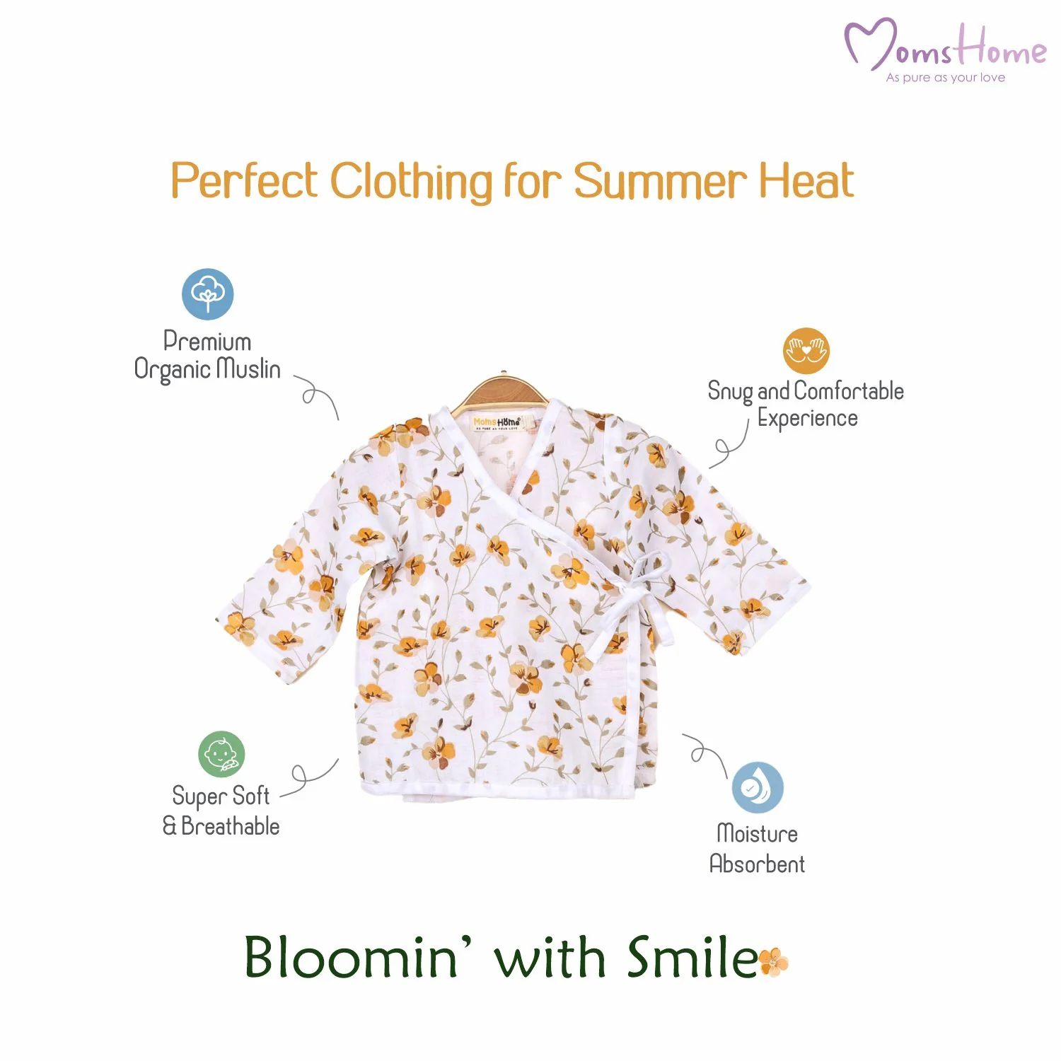 Kids Muslin Front Open Kimono | Bloom - Image 9